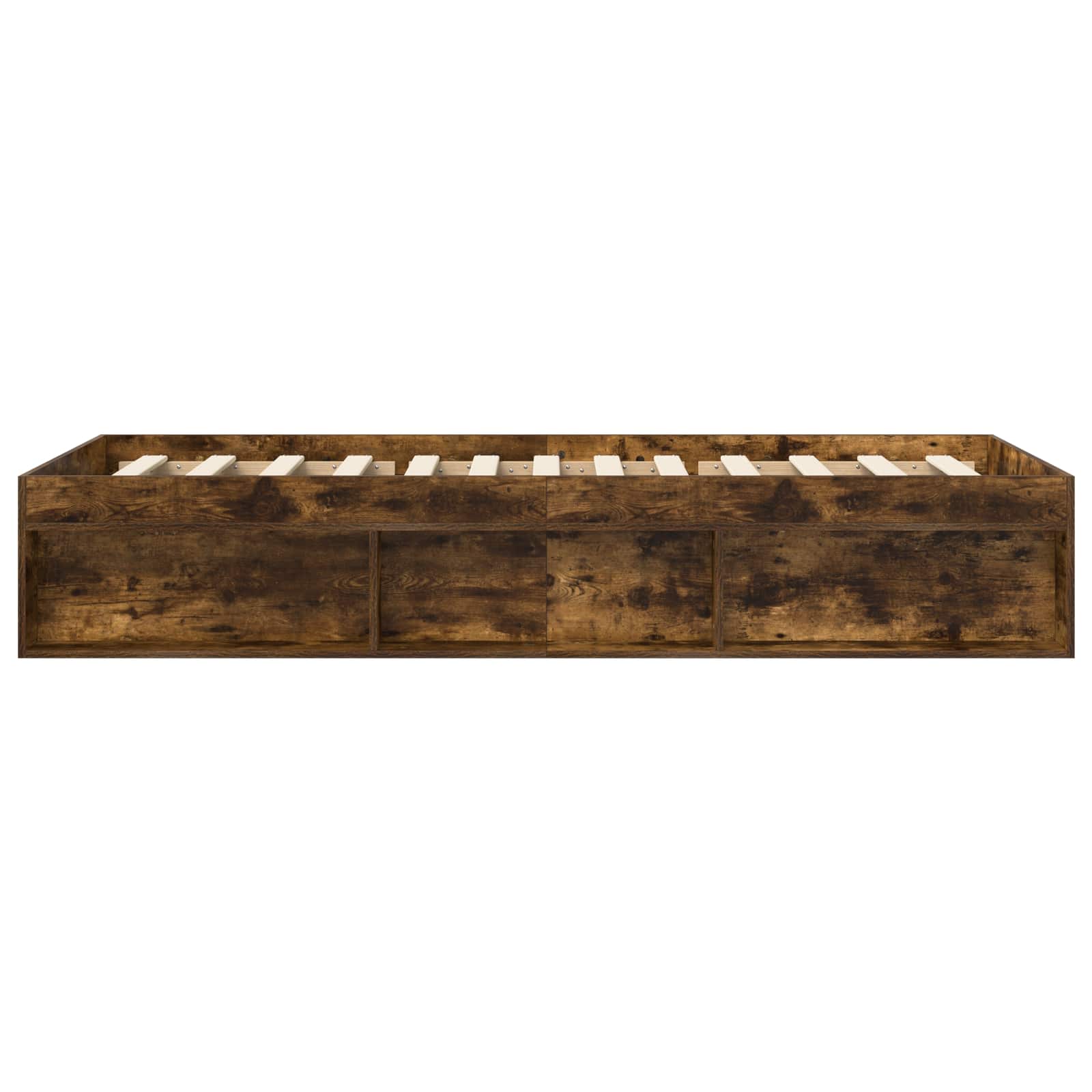 Cadre de lit avec rangement avec étagère Chêne fumé 80 x 200 cm
