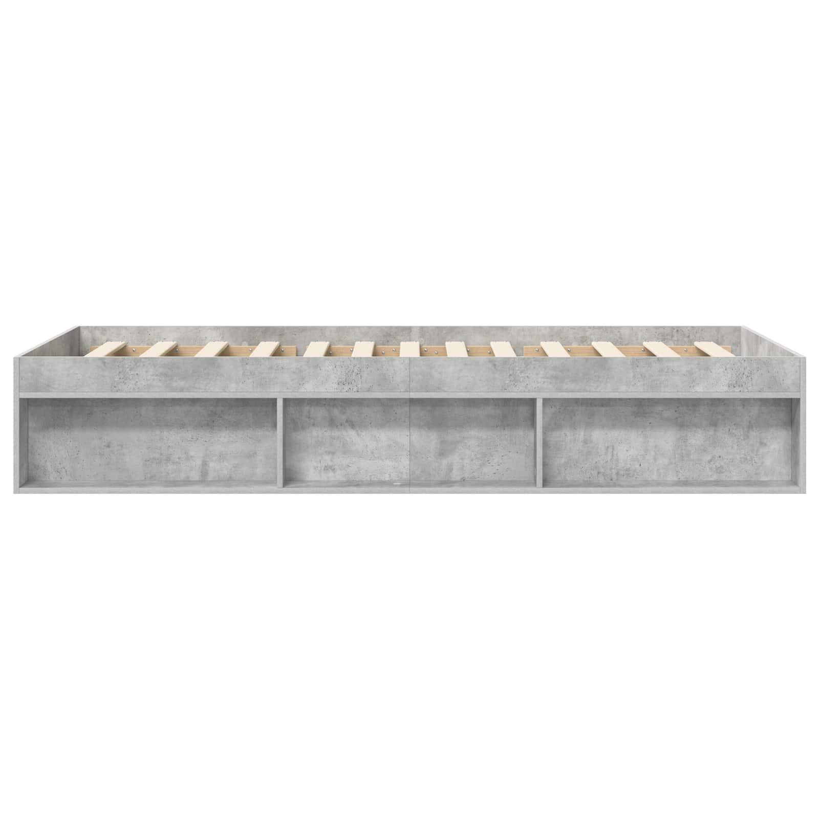 Cadre de lit avec rangement avec étagère Gris béton 80 x 200 cm