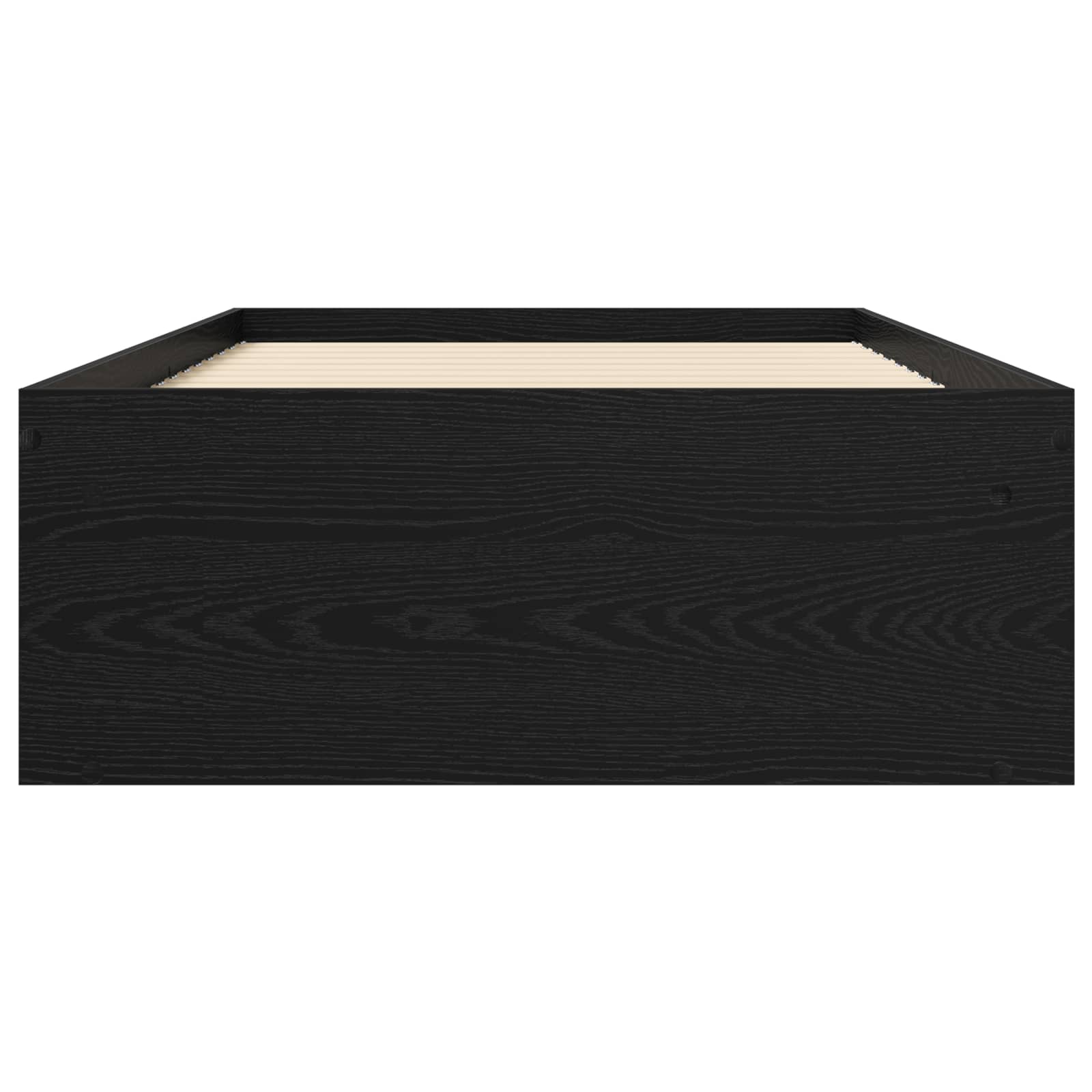Cadre de lit avec rangement avec étagère Chêne noir 80 x 200 cm