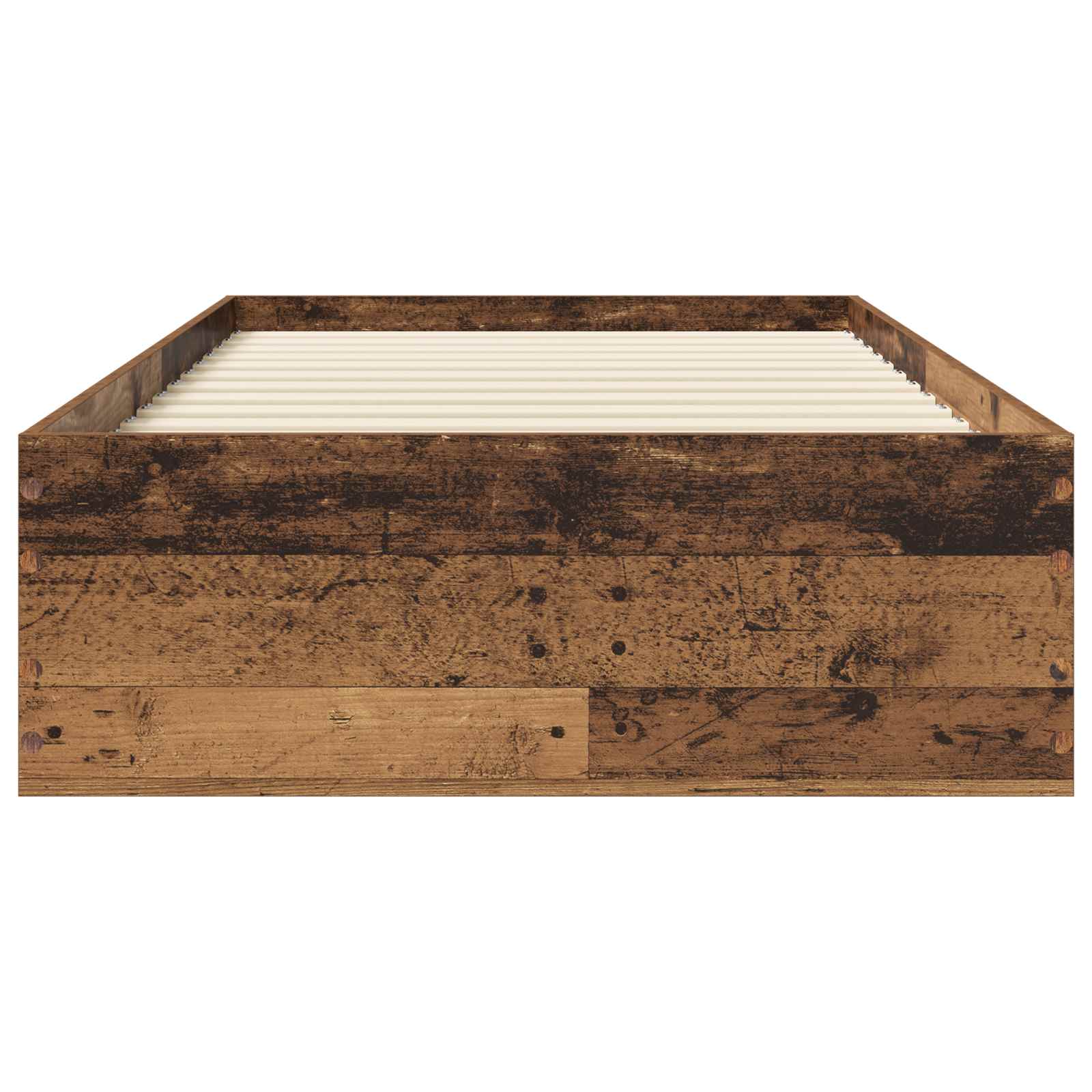 Cadre de lit avec tiroir Bois ancien Bois d'ingénierie