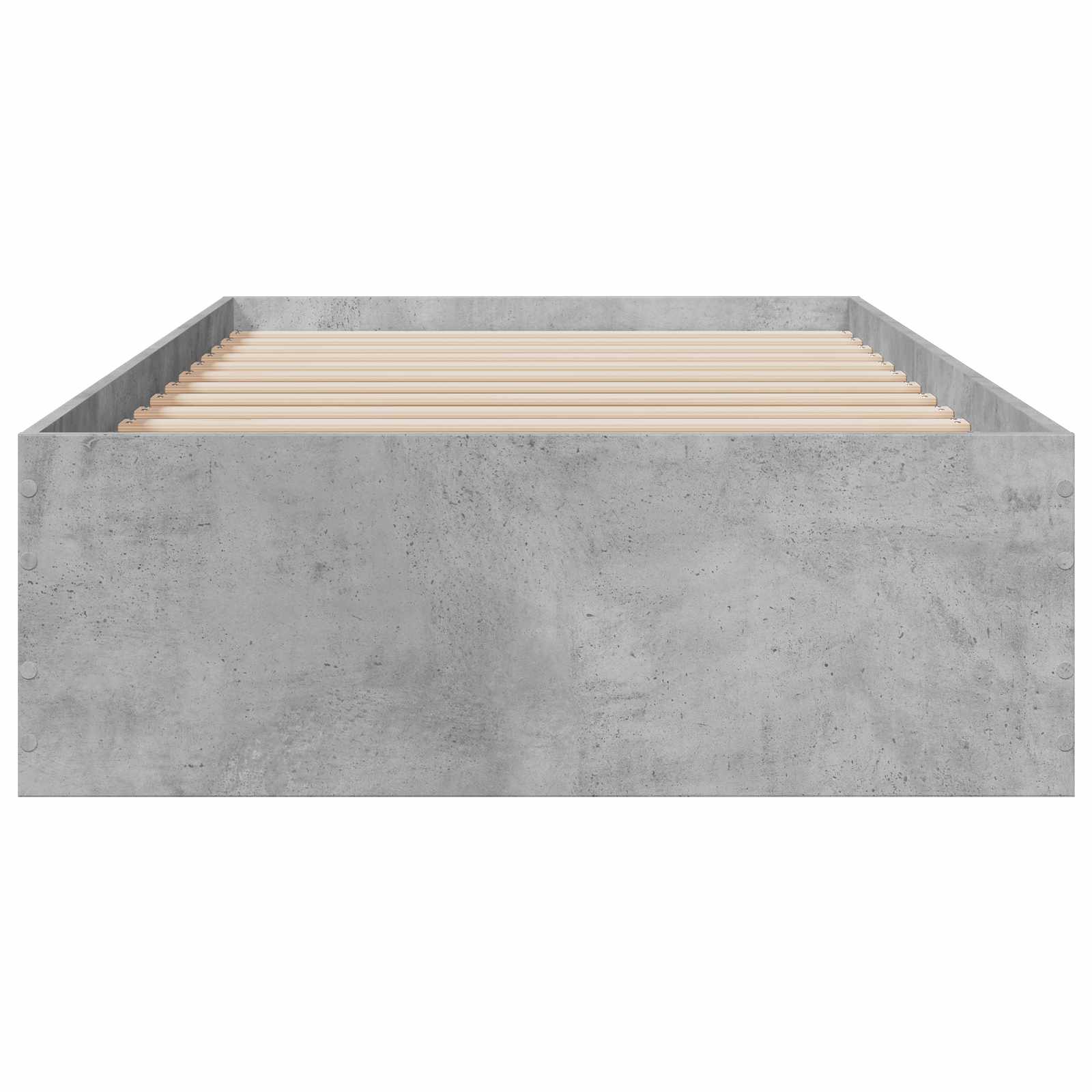 Cadre de lit avec tiroir Gris béton Bois d'ingénierie