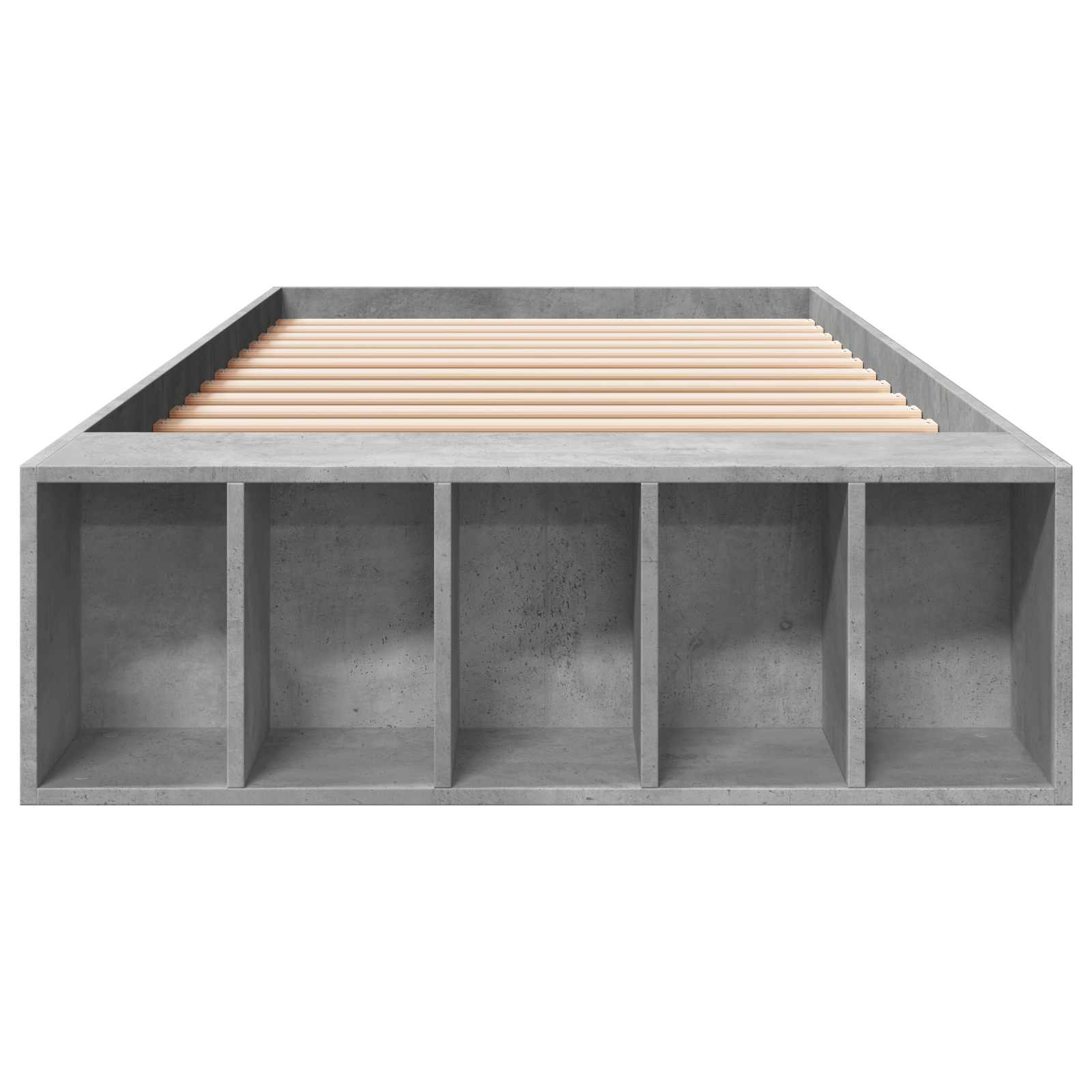Cadre de lit avec rangement avec étagère Gris béton 80 x 200 cm