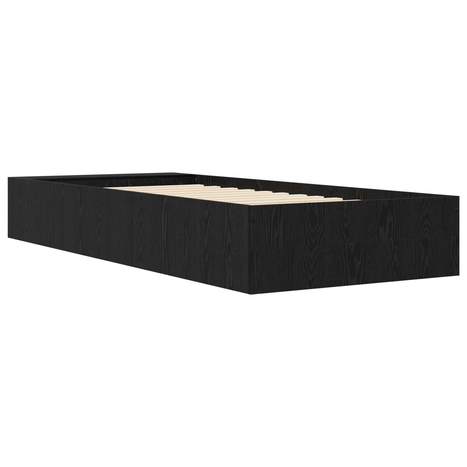 Cadre de lit avec rangement avec étagère Chêne noir 80 x 200 cm