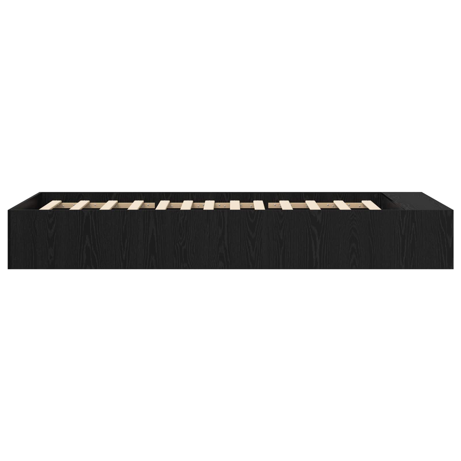 Cadre de lit avec rangement avec étagère Chêne noir 80 x 200 cm