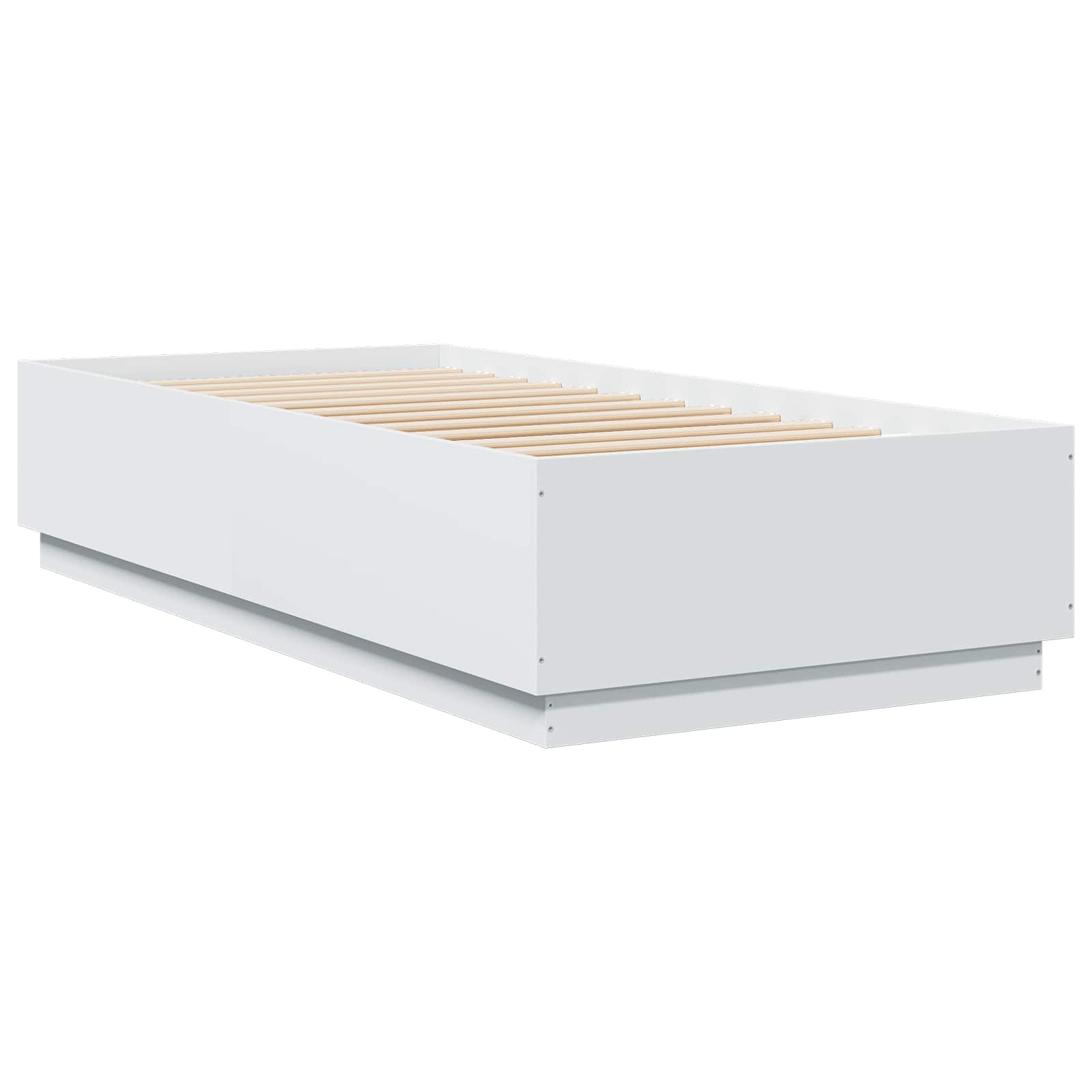 Cadre de lit avec LED Blanc 80 x 200 cm Bois d'ingénierie