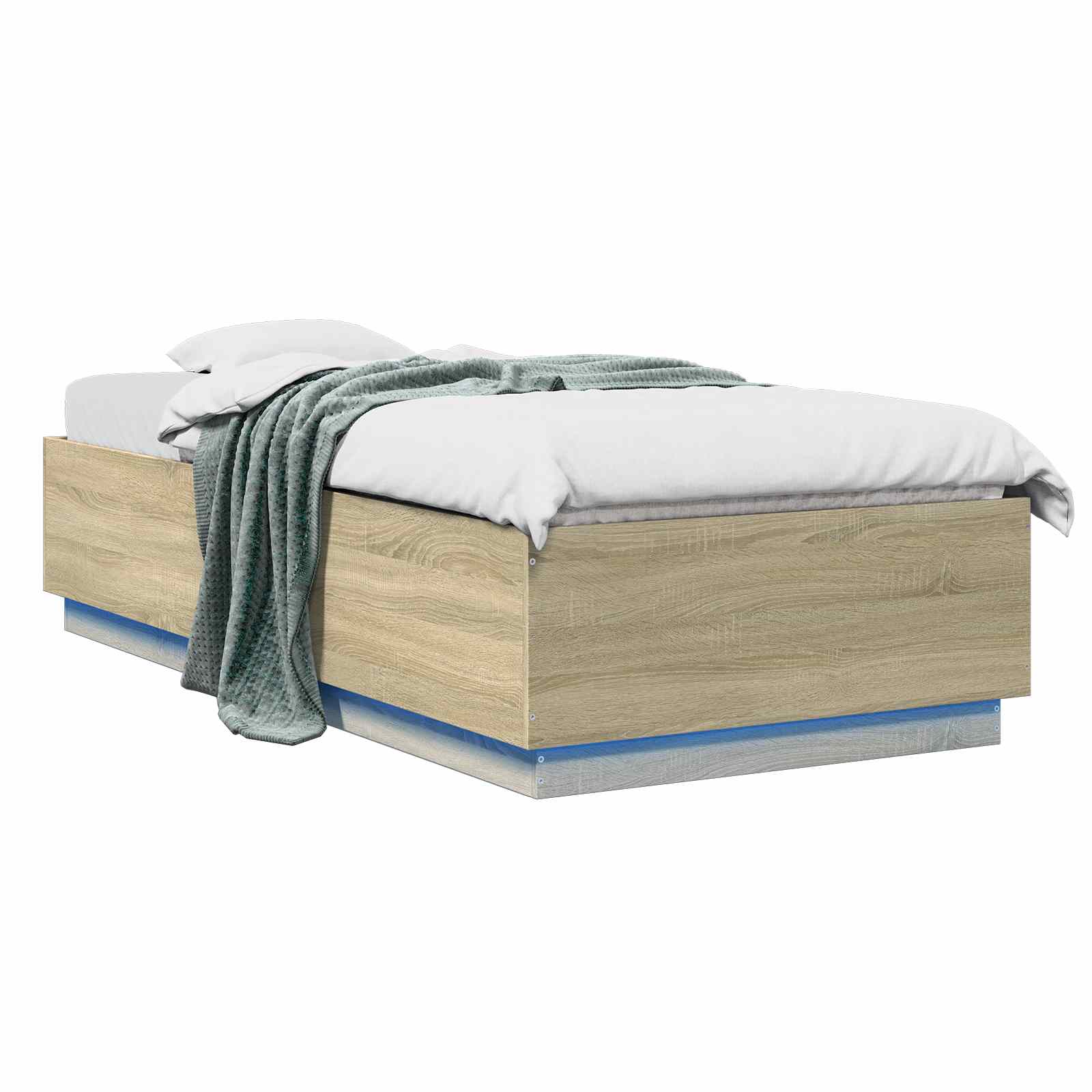 Cadre de lit avec LED avec bandes LED Chêne Sonoma 80 x 200 cm