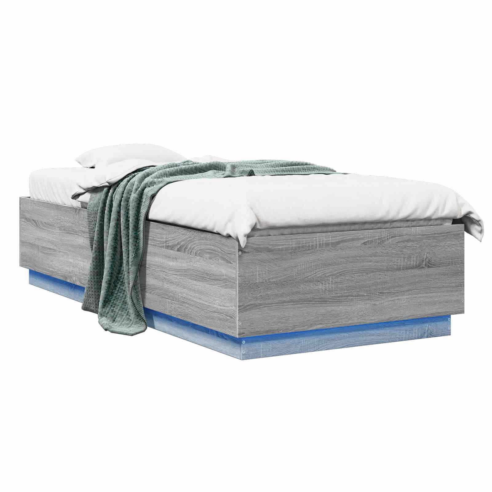 Cadre de lit avec LED Sonoma gris 80 x 200 cm Bois d'ingénierie