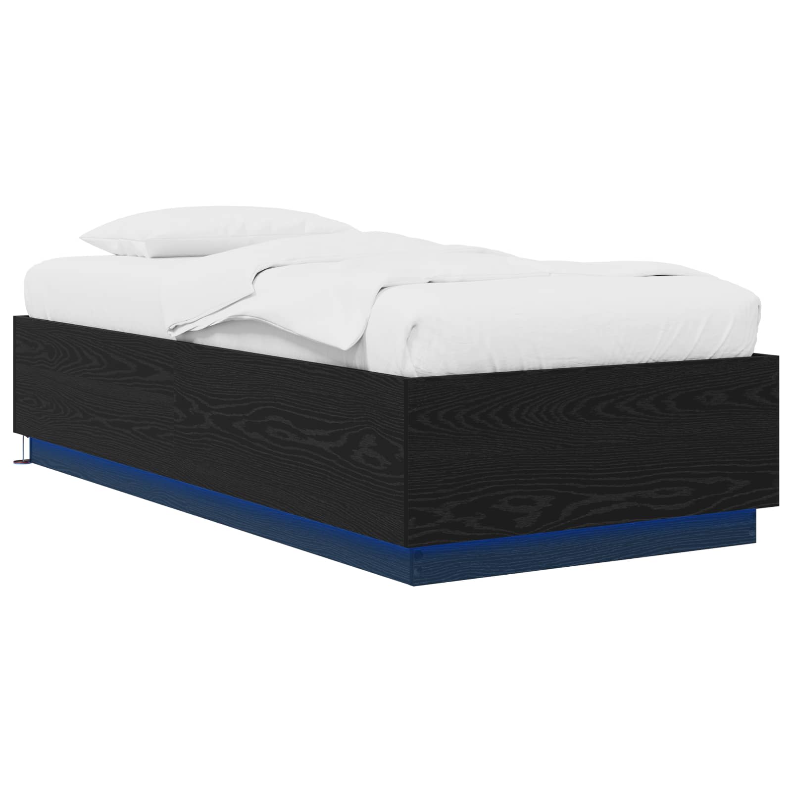 Cadre de lit avec LED Chêne noir 80 x 200 cm Bois d'ingénierie
