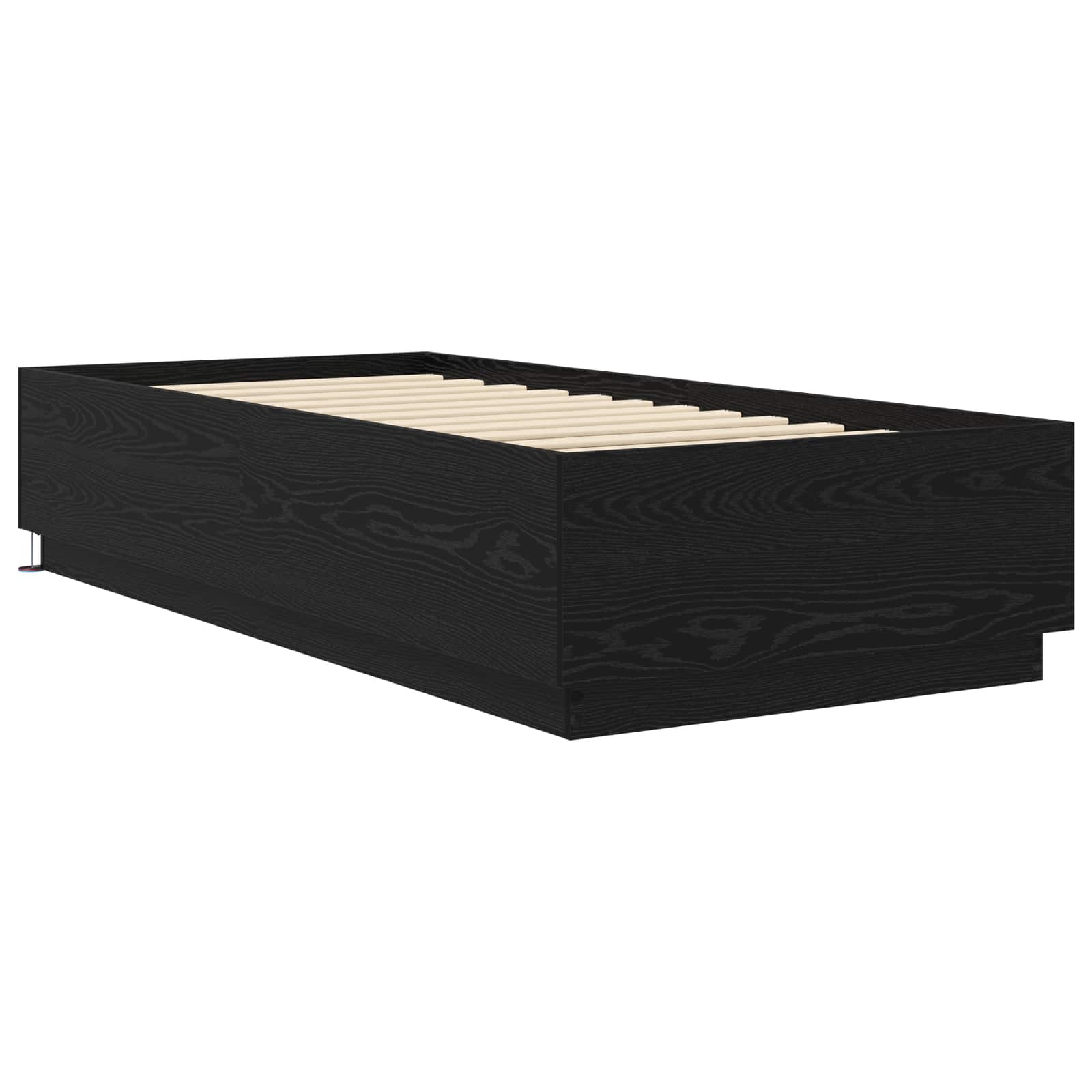 Cadre de lit avec LED Chêne noir 80 x 200 cm Bois d'ingénierie