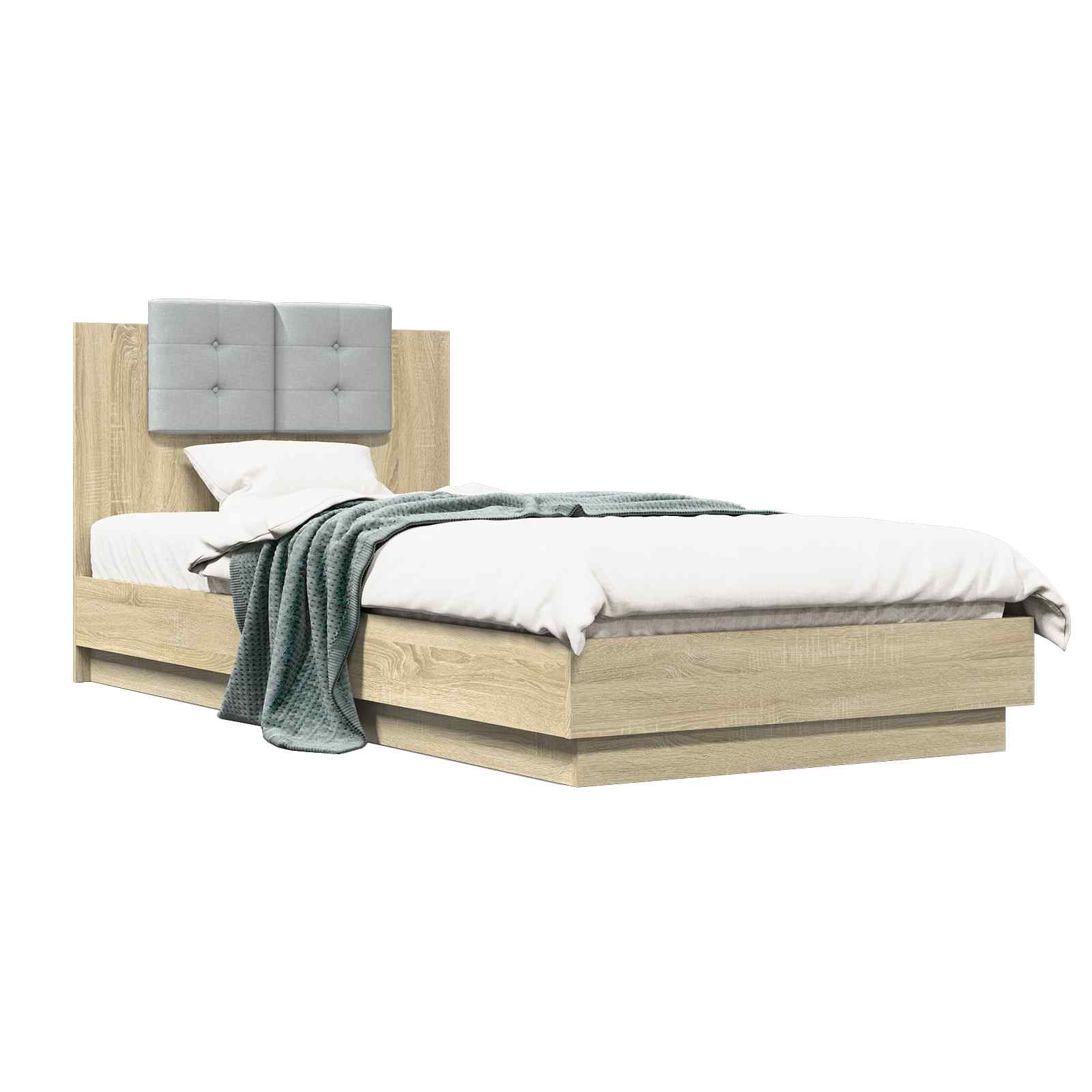 Cadre de lit avec tête de lit Chêne Sonoma 80 x 200 cm - XIOS