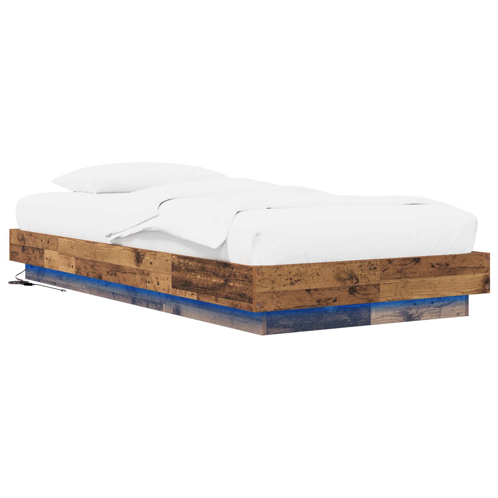 Cadre de lit avec LED Bois ancien 80 x 200 cm Bois d'ingénierie - XIOS