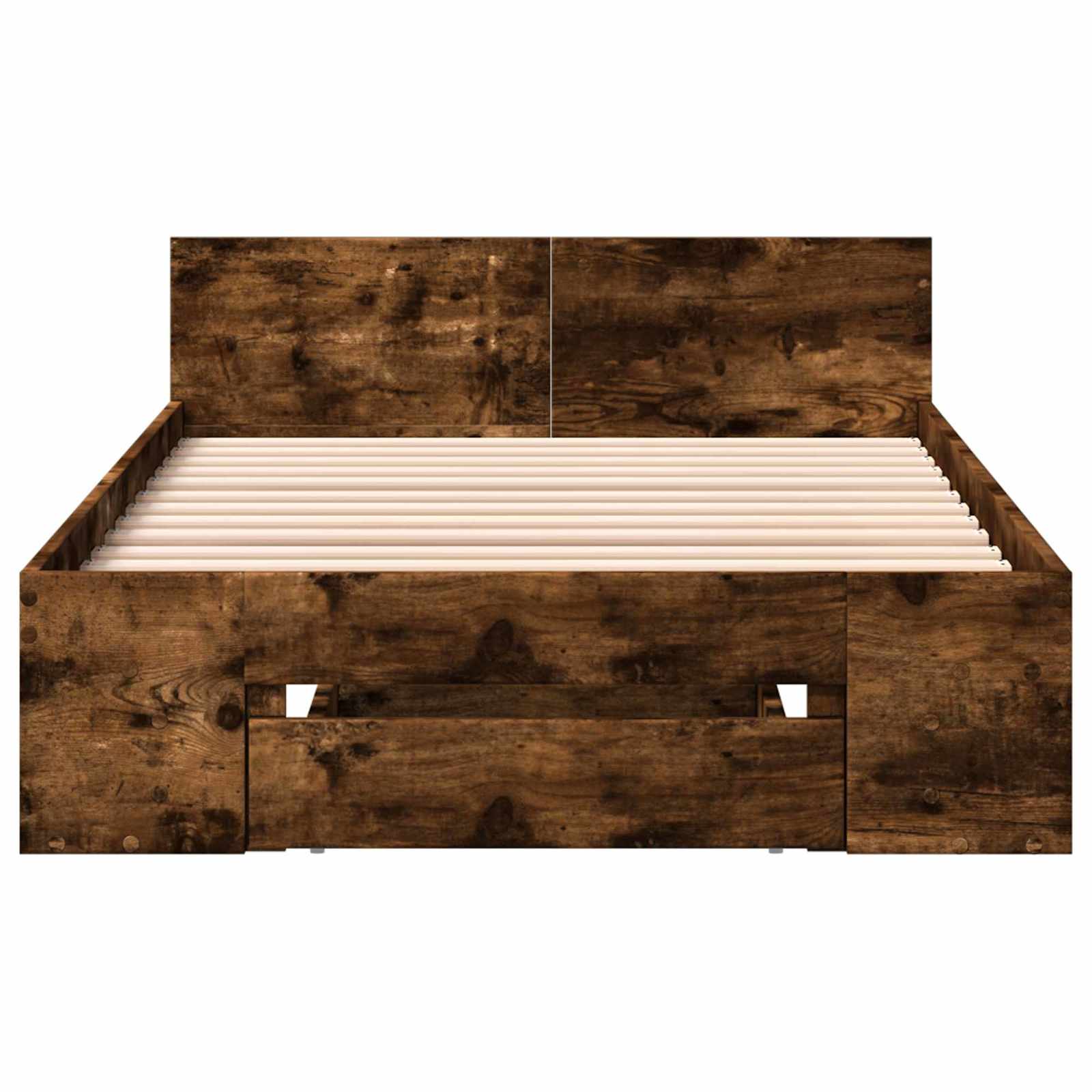 Cadre de lit avec rangement avec tiroir Chêne fumé 80 x 200 cm