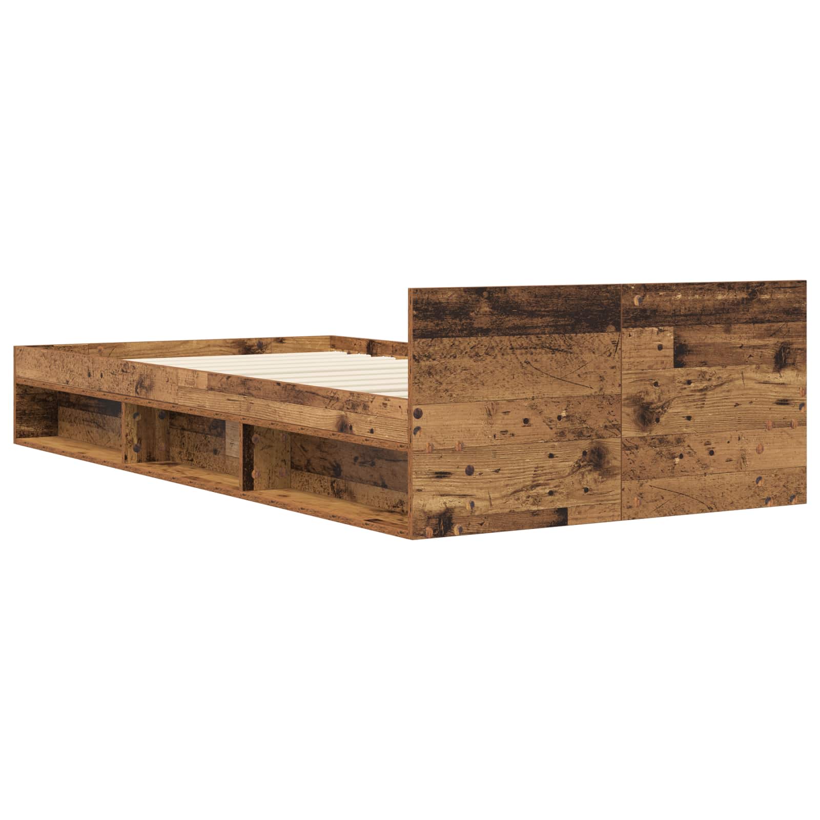 Cadre de lit avec rangement avec tiroir Bois ancien 80 x 200 cm