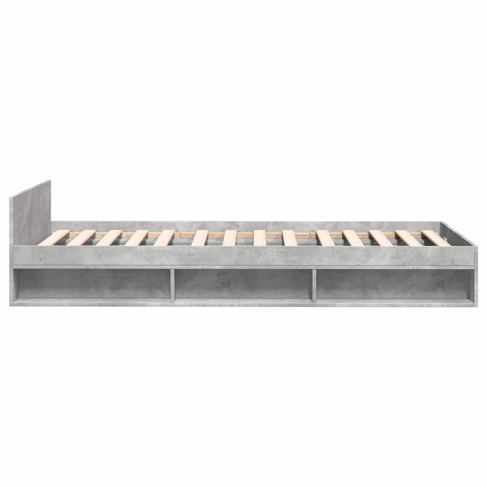 Cadre de lit avec rangement avec tiroir Gris béton 80 x 200 cm