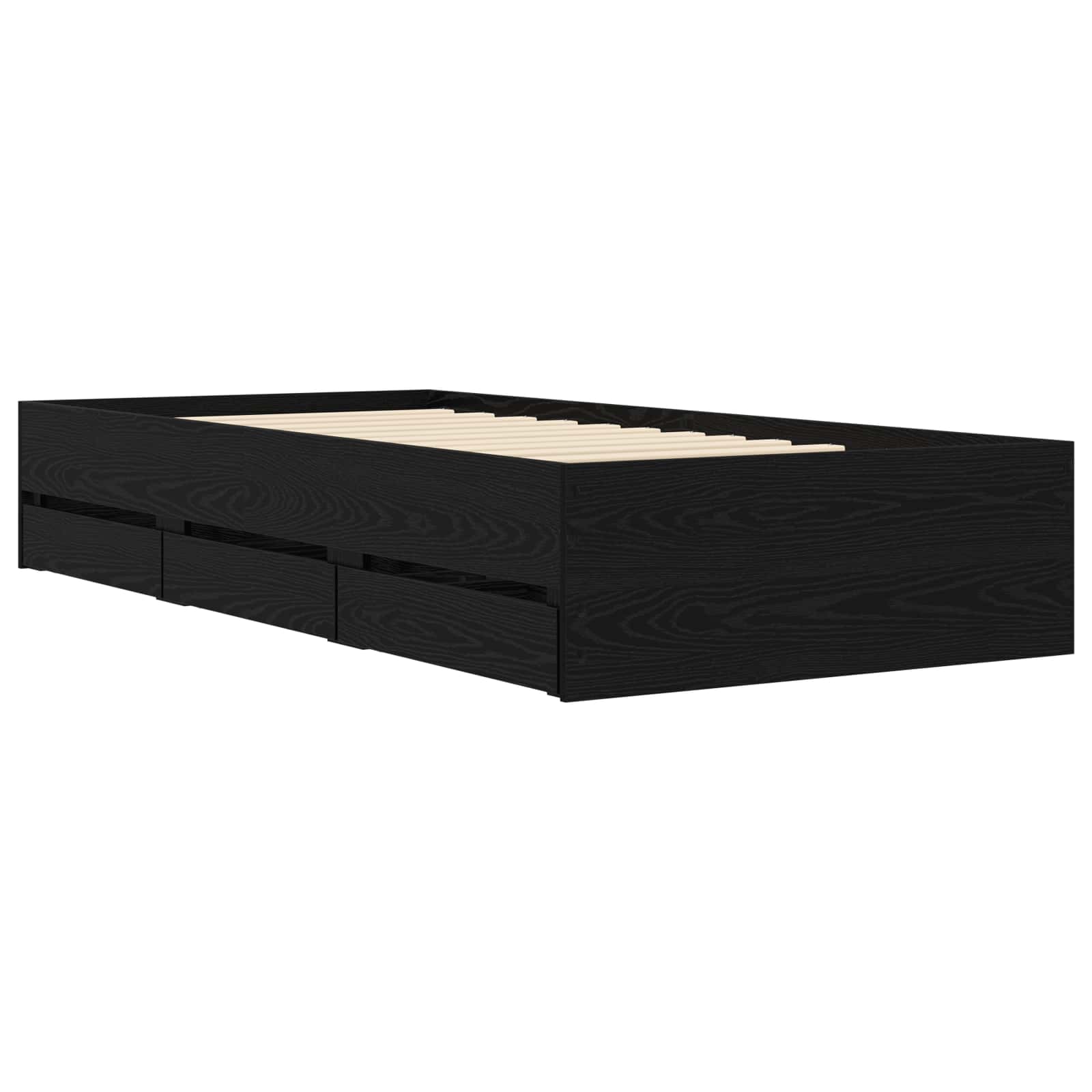 Cadre de lit avec rangement avec tiroir Chêne noir 80 x 200 cm