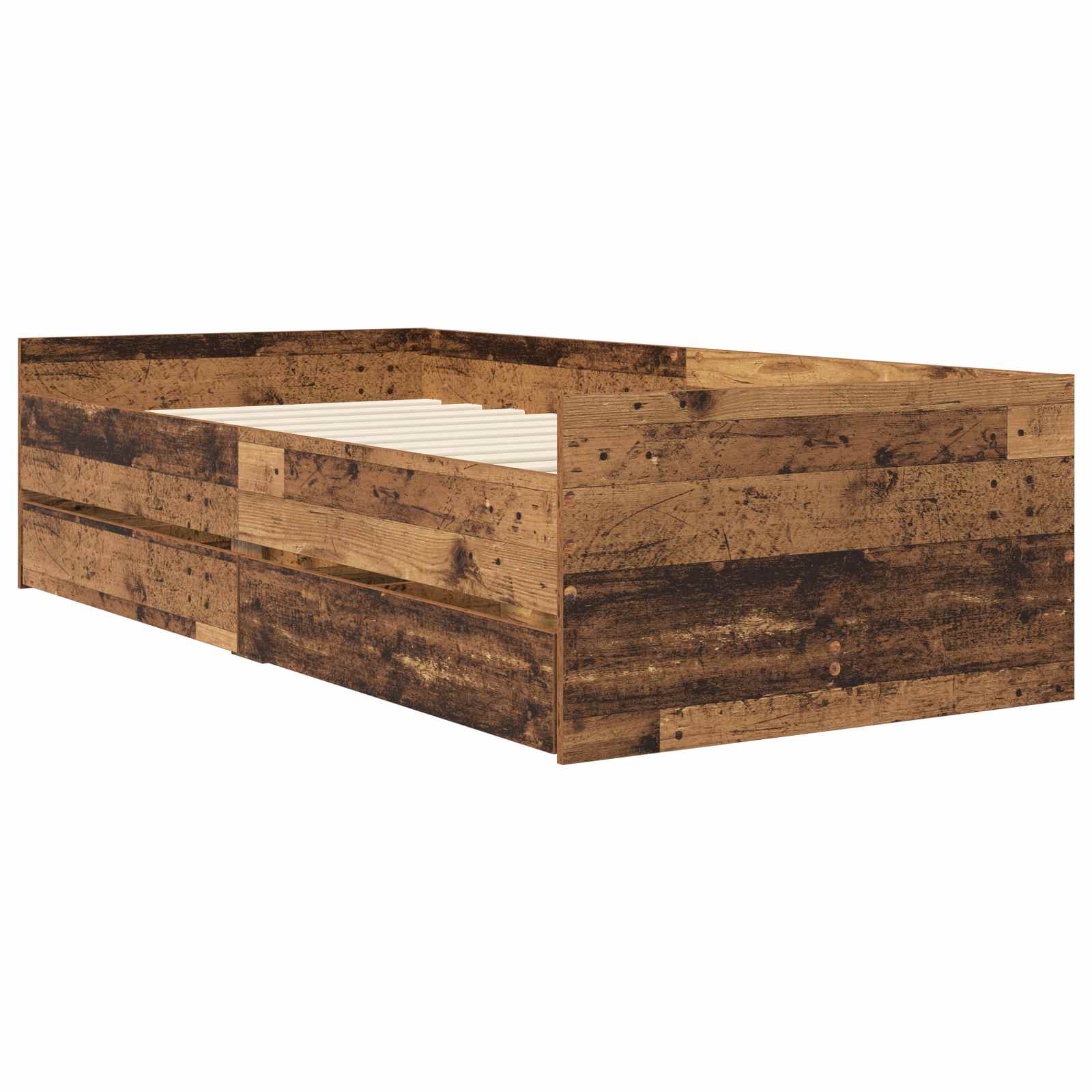 Cadre de lit avec rangement Bois ancien 80 x 200 cm