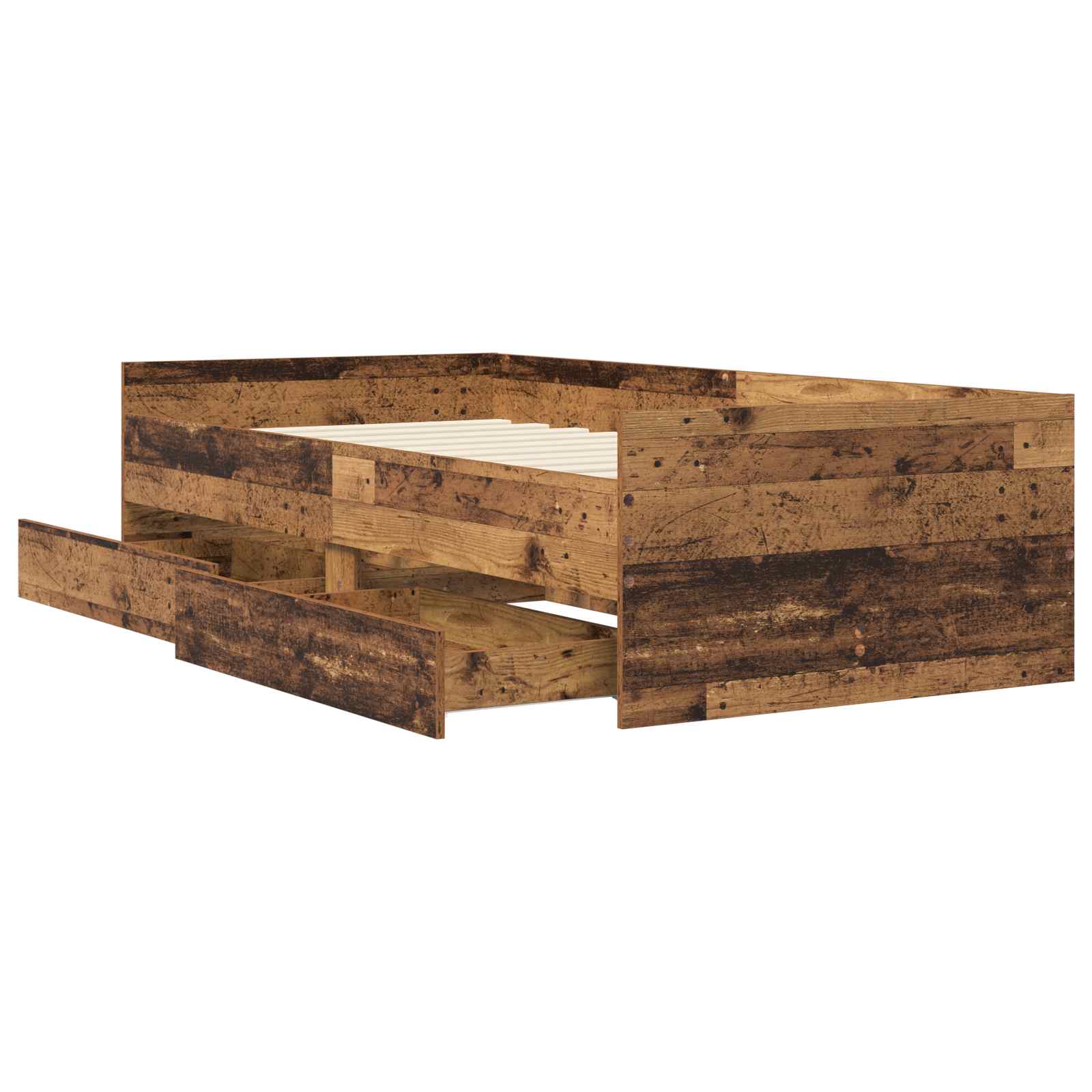 Cadre de lit avec rangement Bois ancien 80 x 200 cm