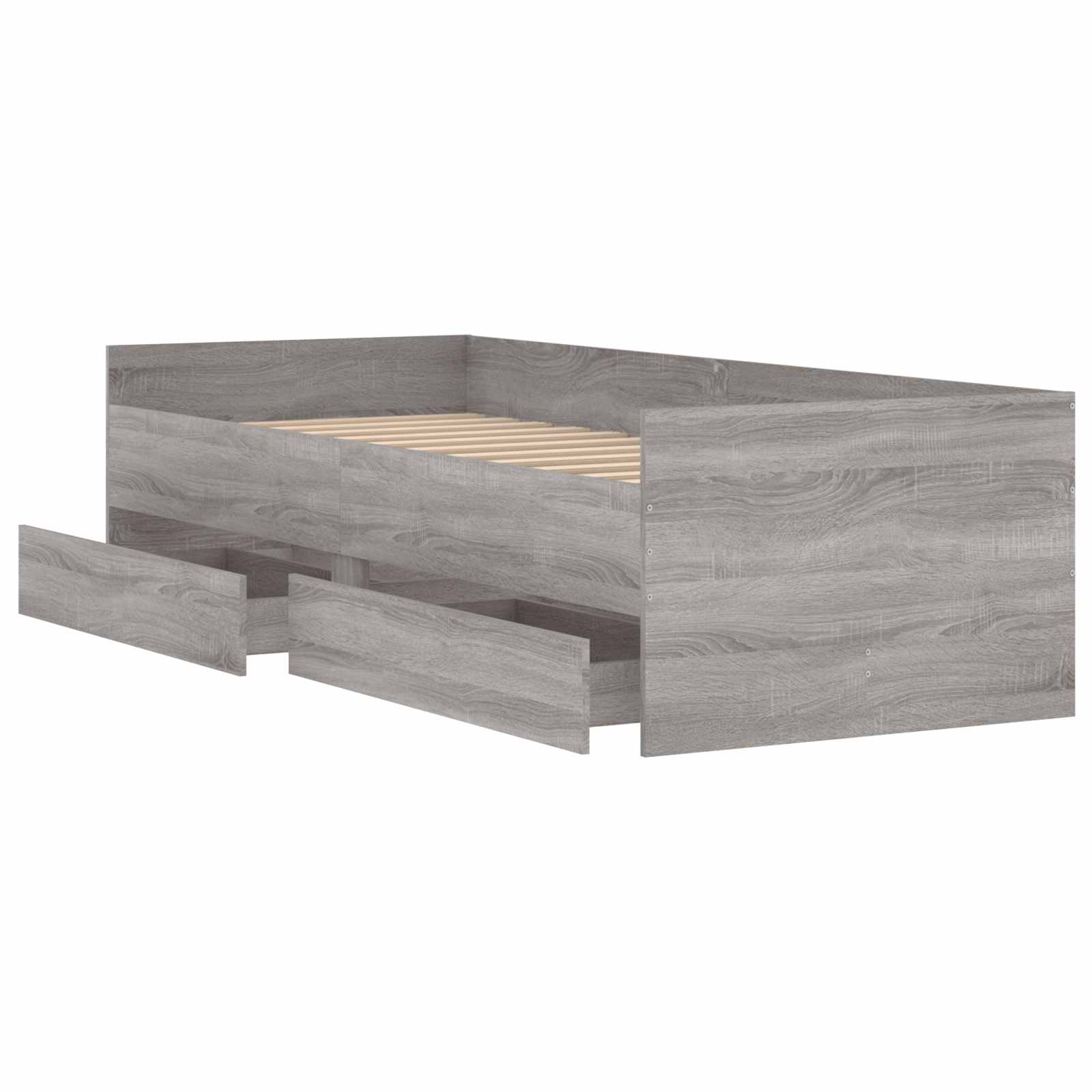 Cadre de lit avec rangement Gris béton 80 x 200 cm