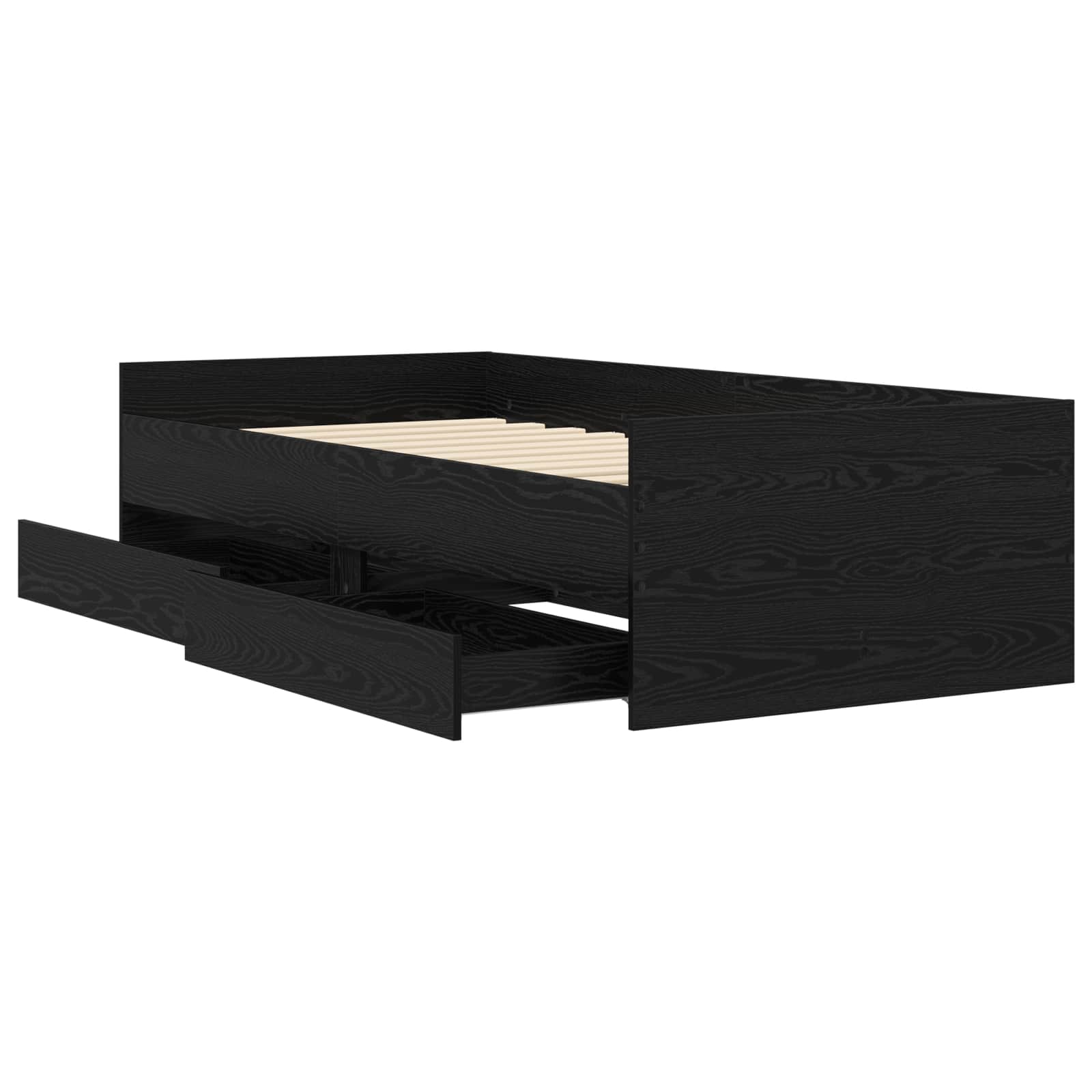 Cadre de lit avec rangement Chêne noir 80 x 200 cm