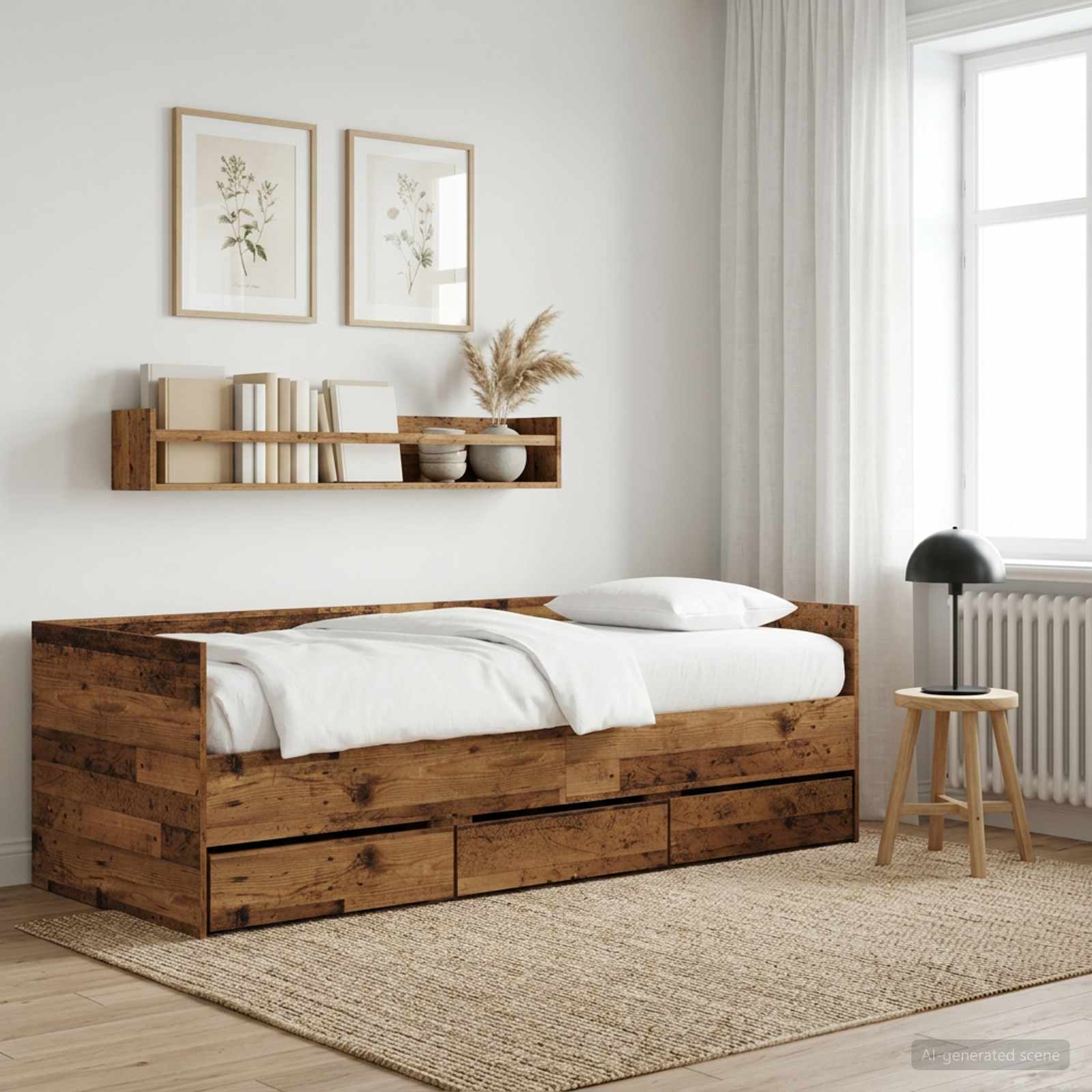 Lit d'appoint avec tiroir Bois ancien Bois d'ingénierie - XIOS