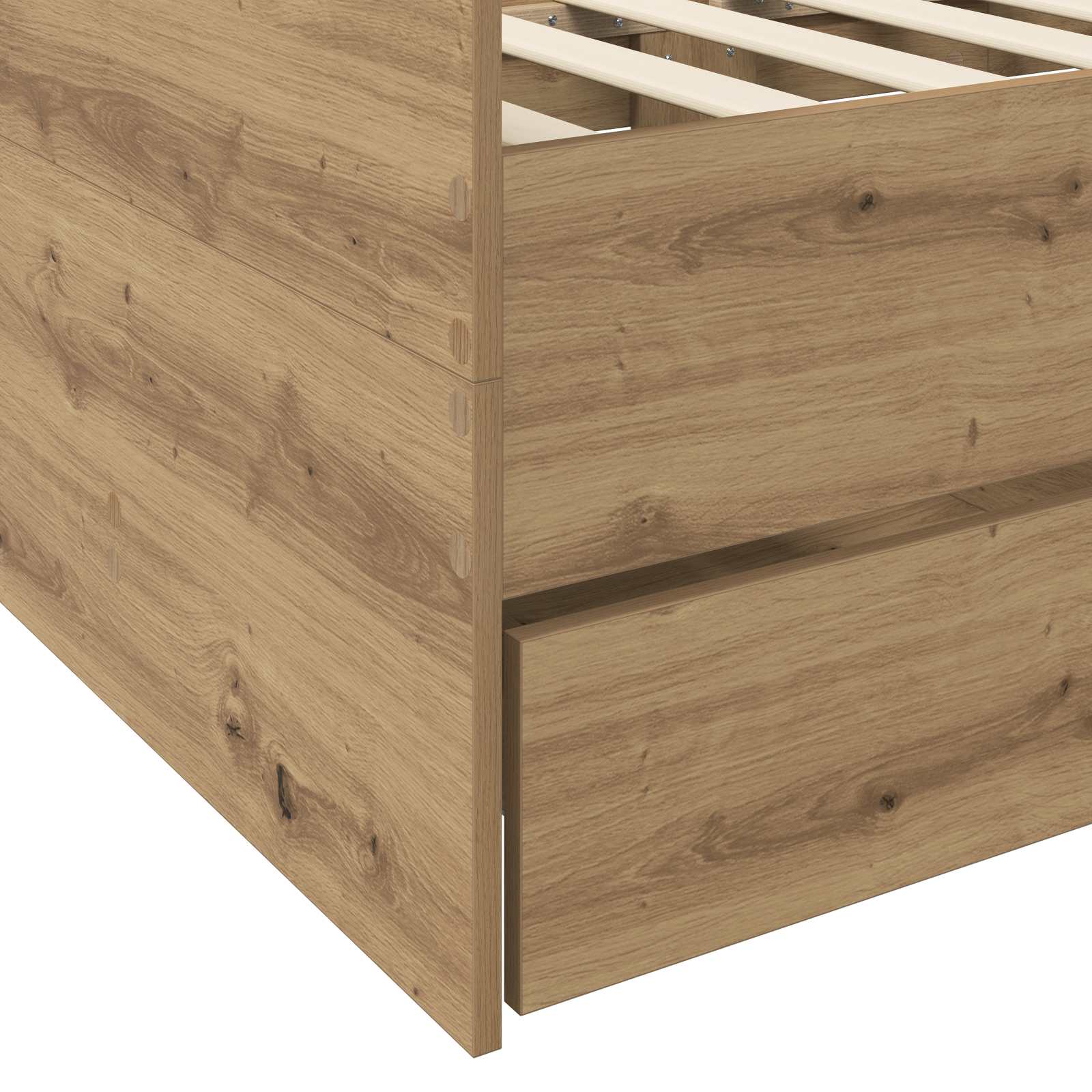 Lit d'appoint avec tiroir Chêne artisanal Bois d'ingénierie