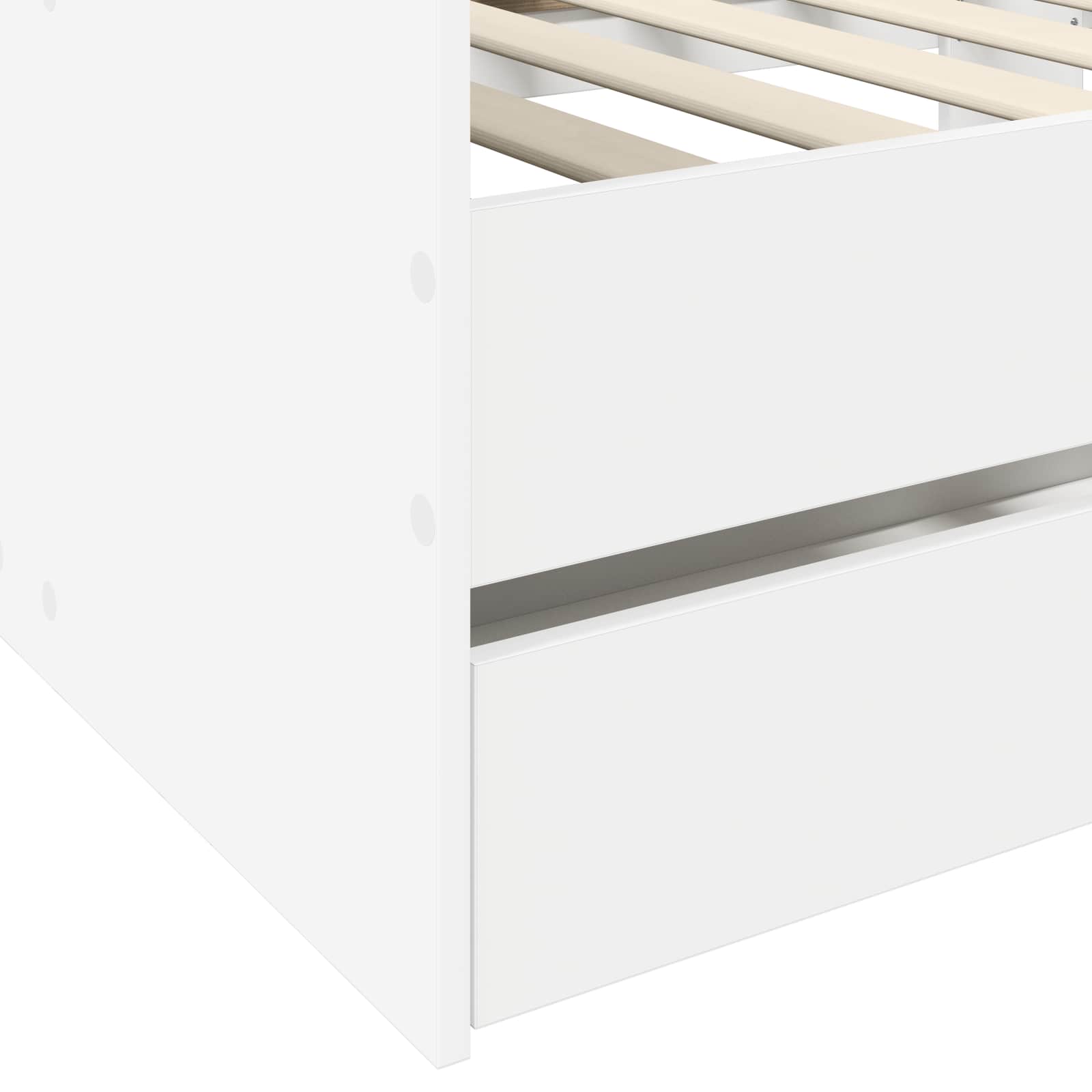 Lit d'appoint avec tiroir avec étagère Blanc Bois d'ingénierie
