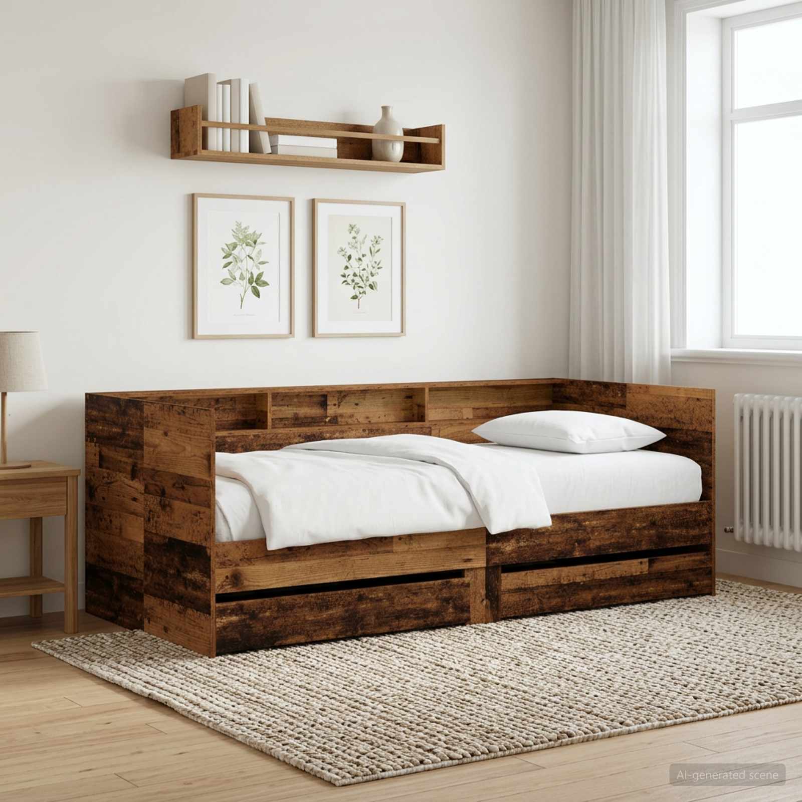 Lit d'appoint avec tiroir Bois ancien Bois d'ingénierie - XIOS