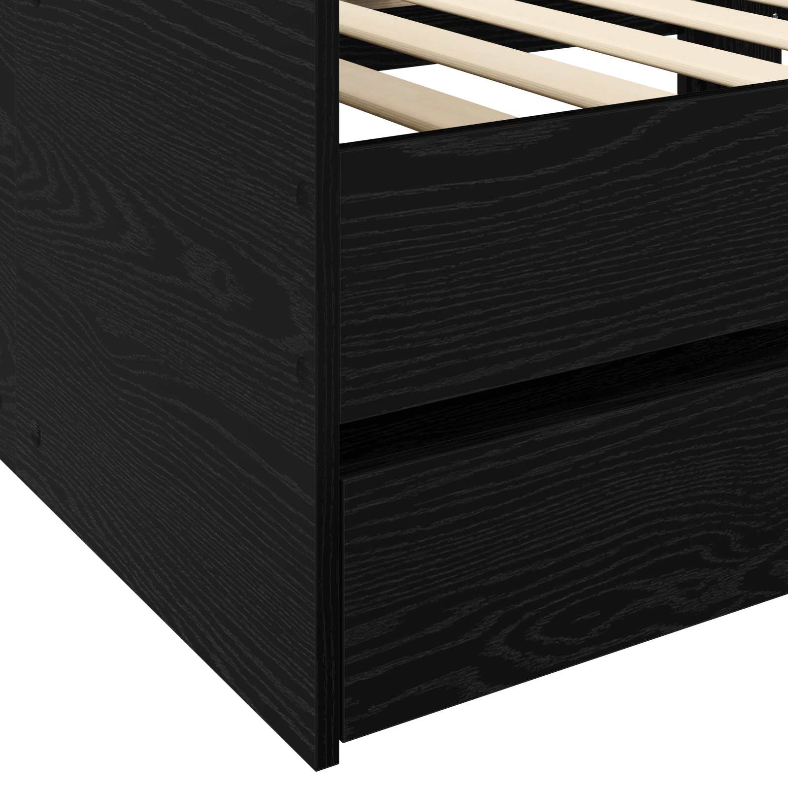 Lit d'appoint avec tiroir Chêne noir Bois d'ingénierie