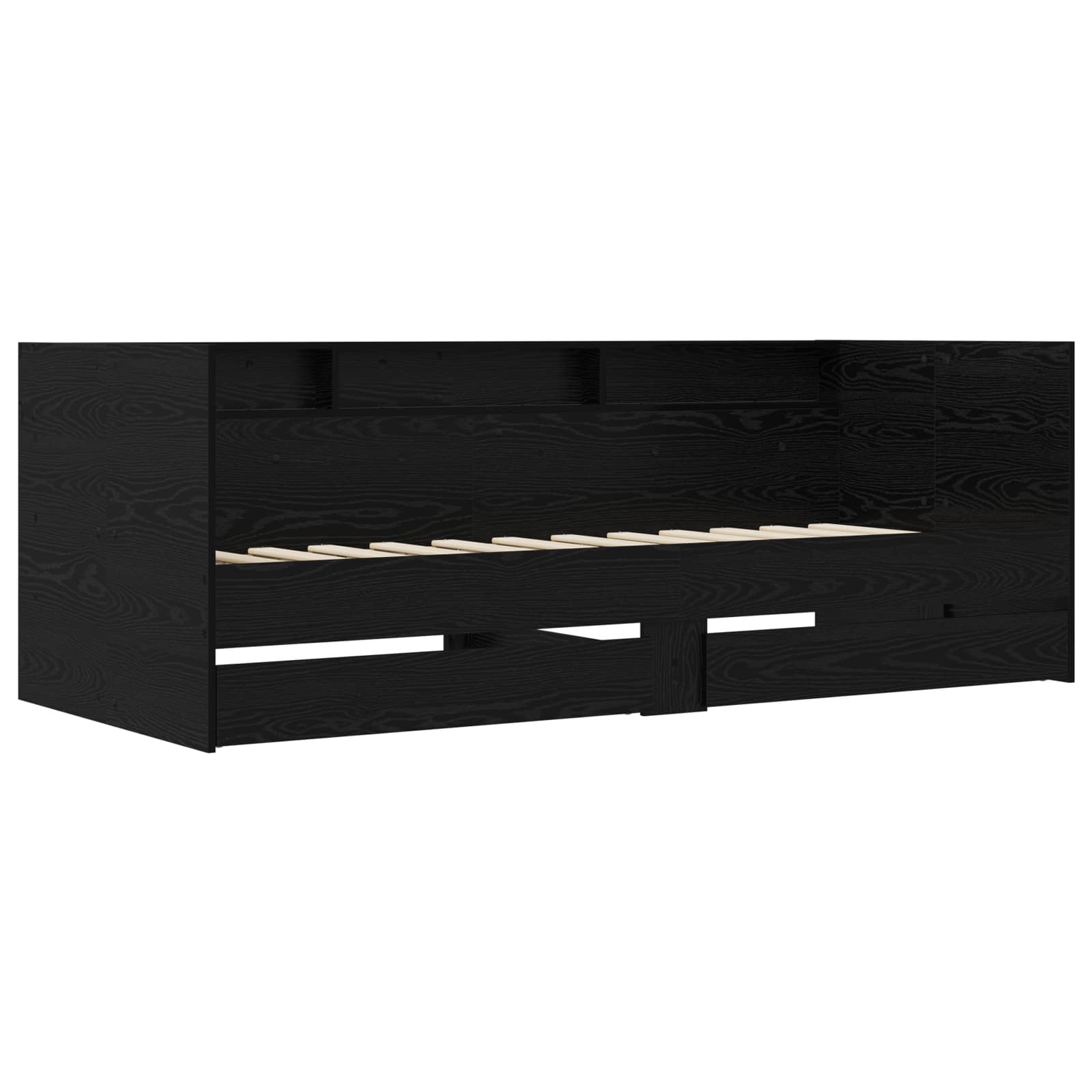 Lit d'appoint avec tiroir Chêne noir Bois d'ingénierie
