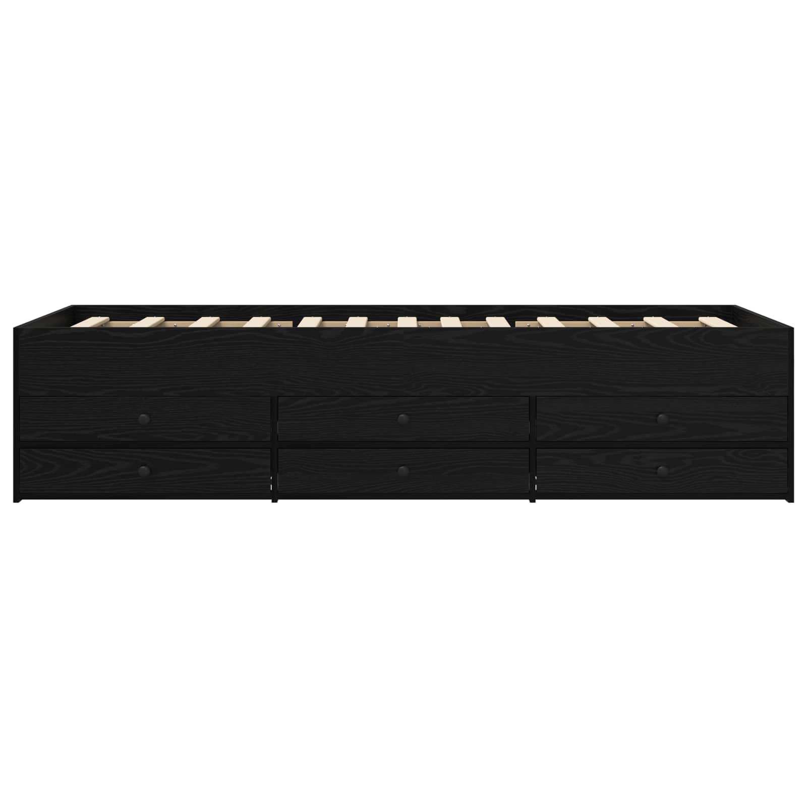 Cadre de lit avec rangement avec tiroir Chêne noir 80 x 200 cm