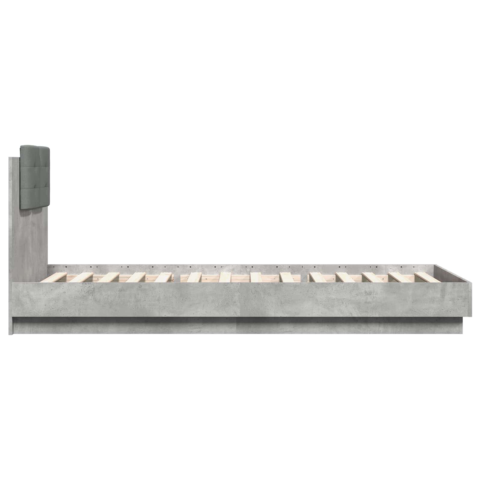 Cadre de lit avec LED Gris béton 80 x 200 cm Bois d'ingénierie