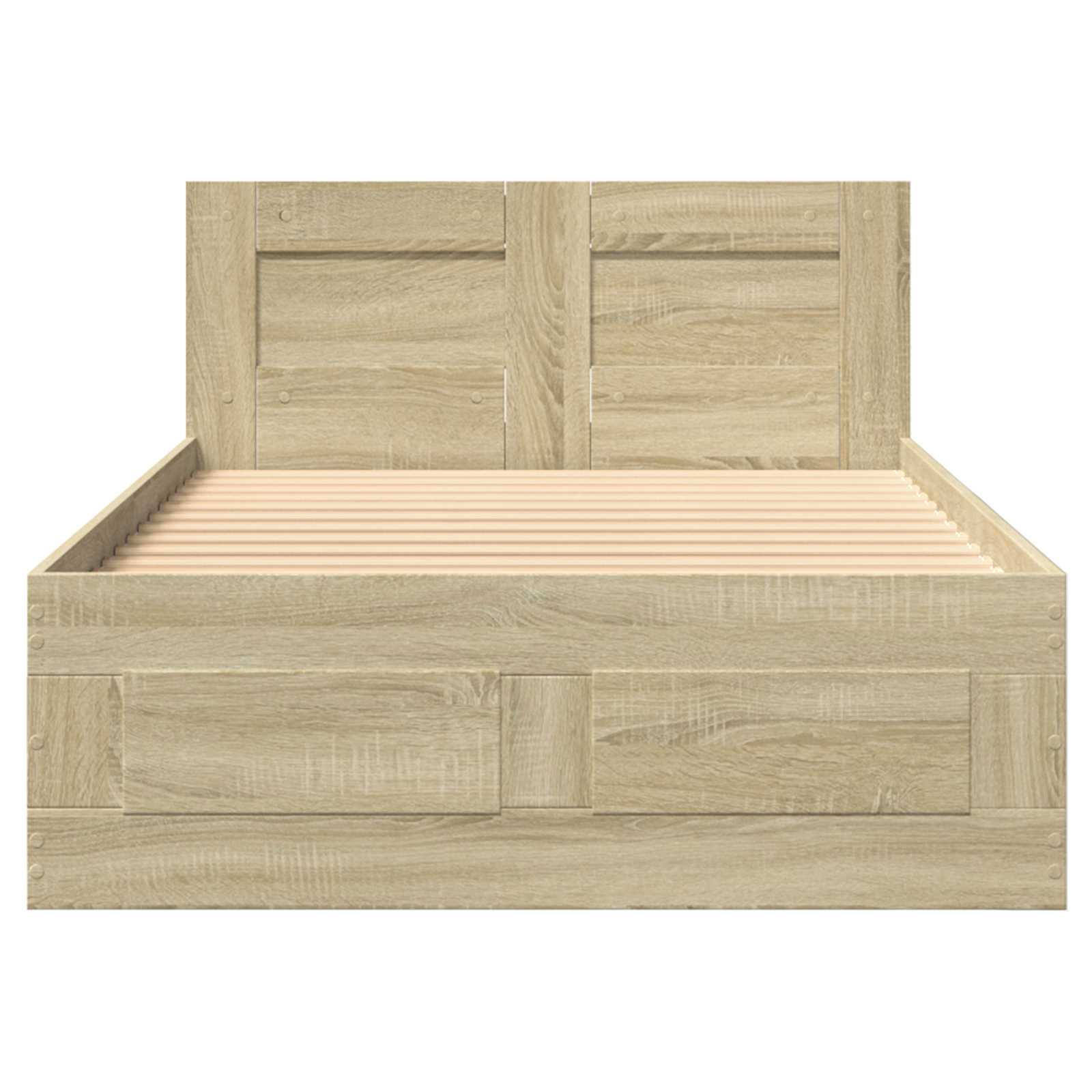 Cadre de lit avec tiroir 2 pc Chêne Sonoma Bois d'ingénierie