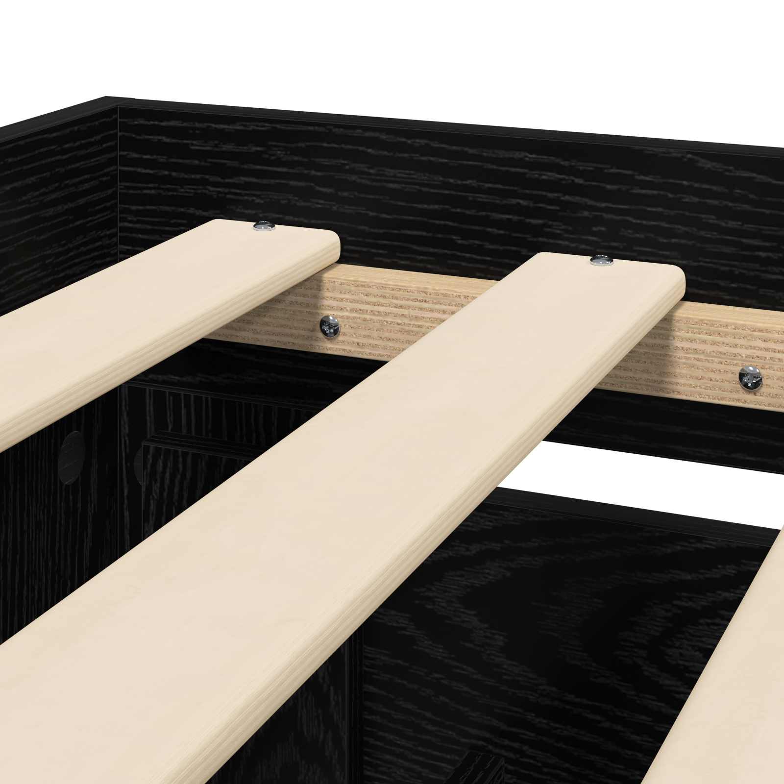 Cadre de lit avec tiroir 2 pc Chêne noir Bois d'ingénierie