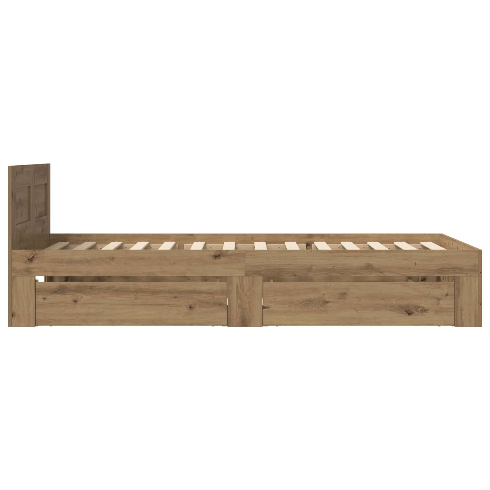Cadre de lit avec tiroir 2 pc Chêne artisanal Bois d'ingénierie
