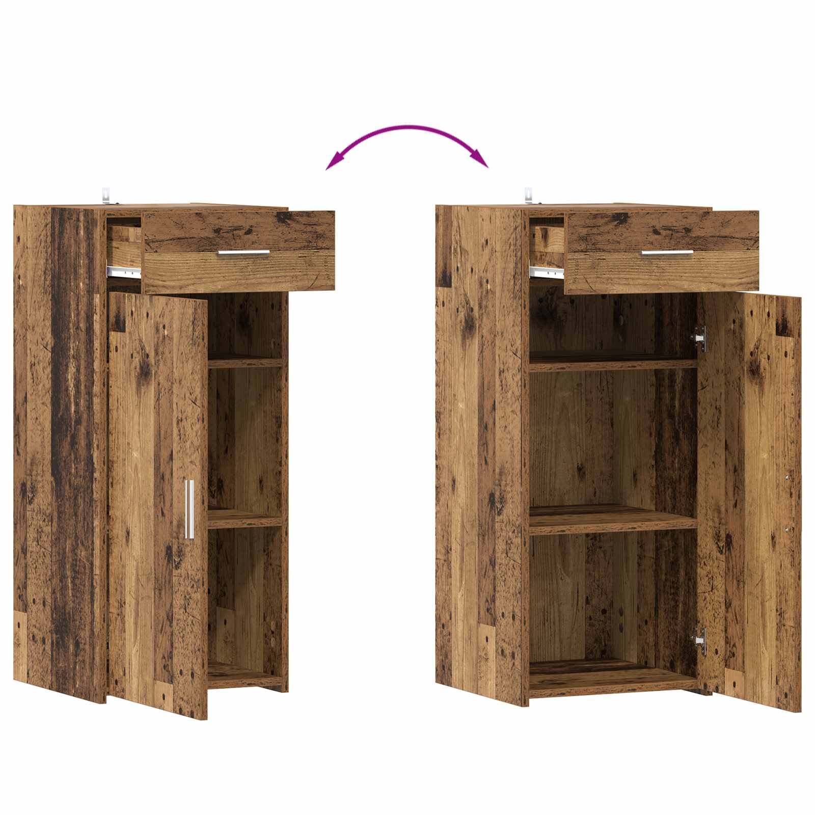 Armoire de rangement avec tiroir Bois ancien 40 x 42,5 x 93 cm - XIOS