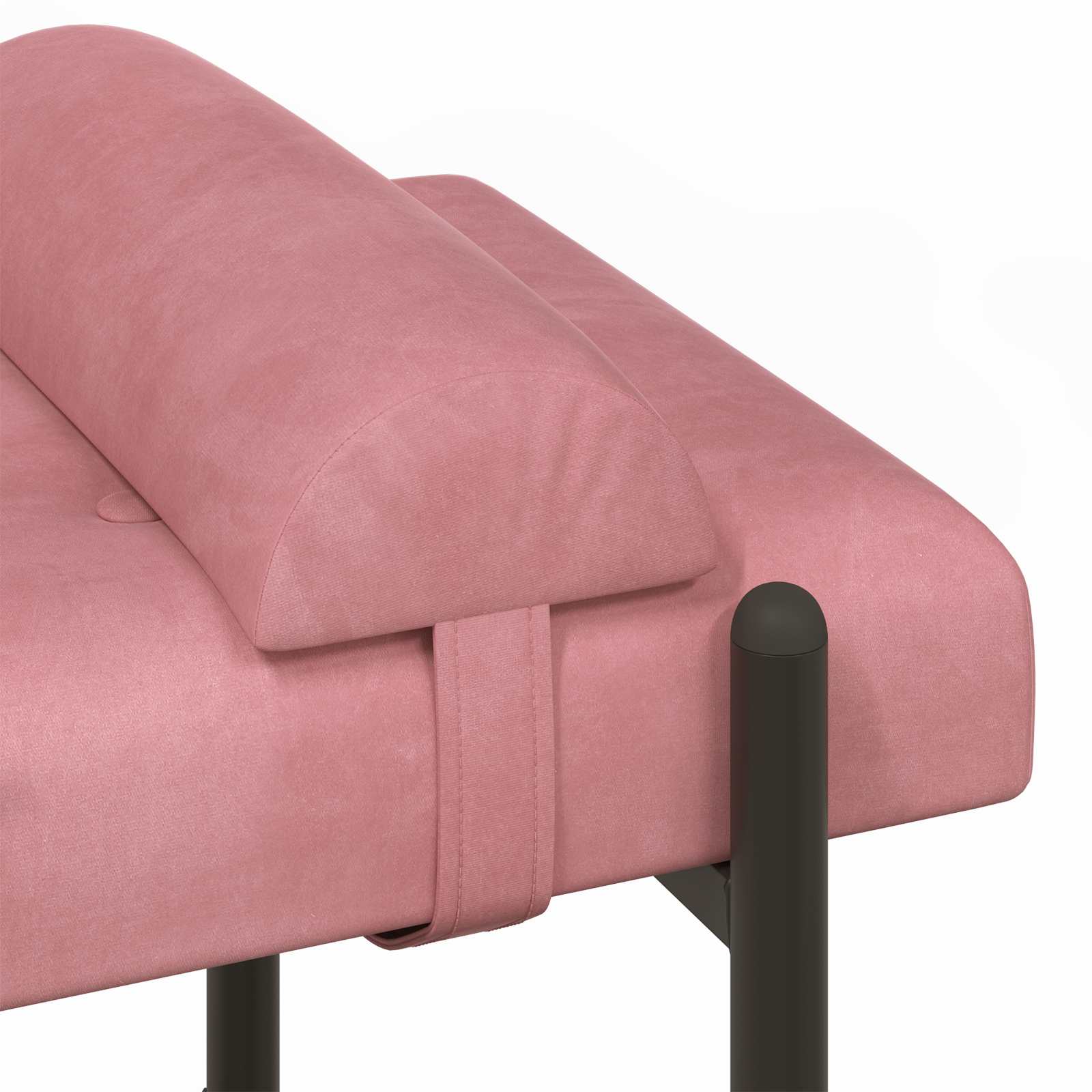 Banc capitonné à boutons avec coussins Rose 110 x 40 x 46 cm - XIOS