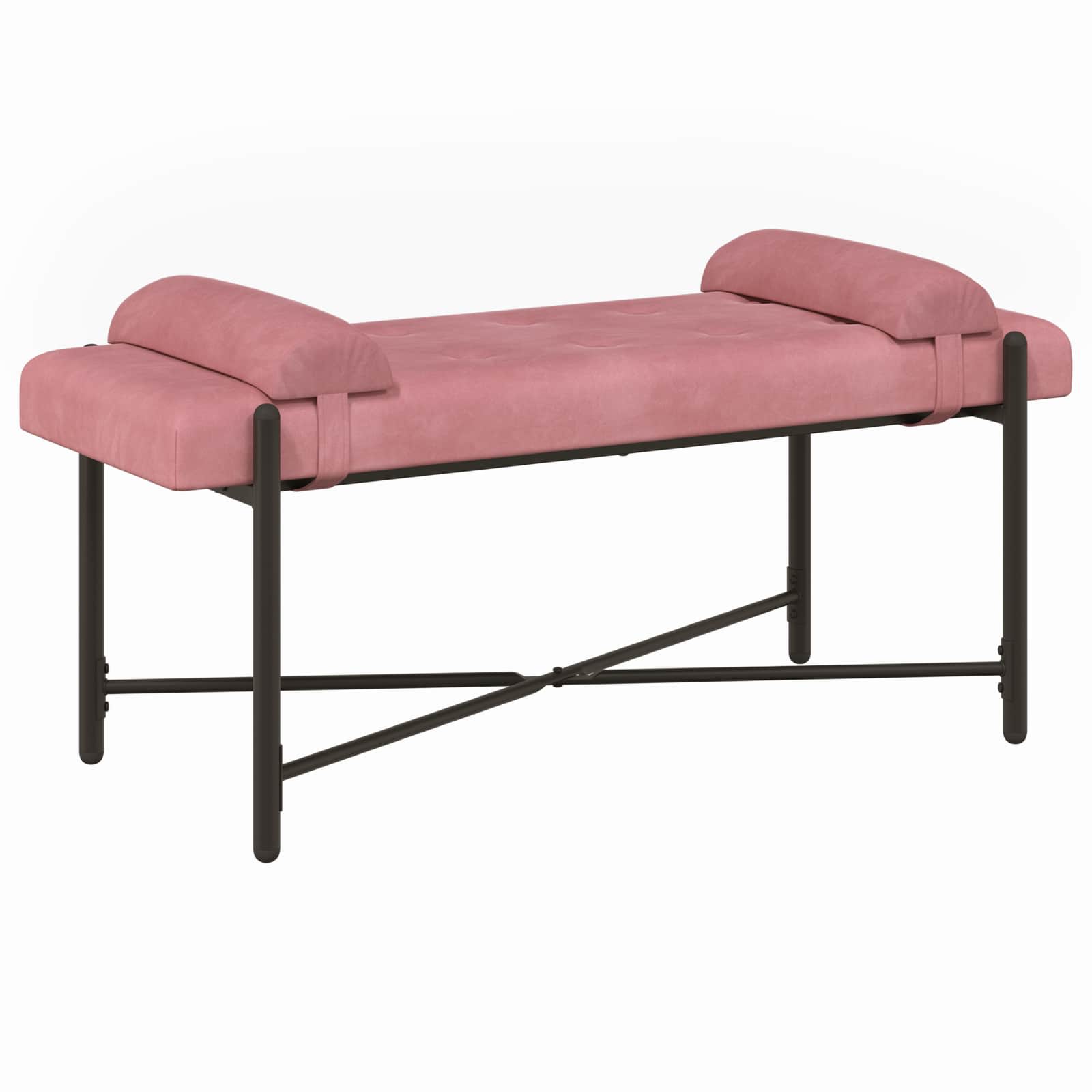 Banc capitonné à boutons avec coussins Rose 110 x 40 x 46 cm - XIOS
