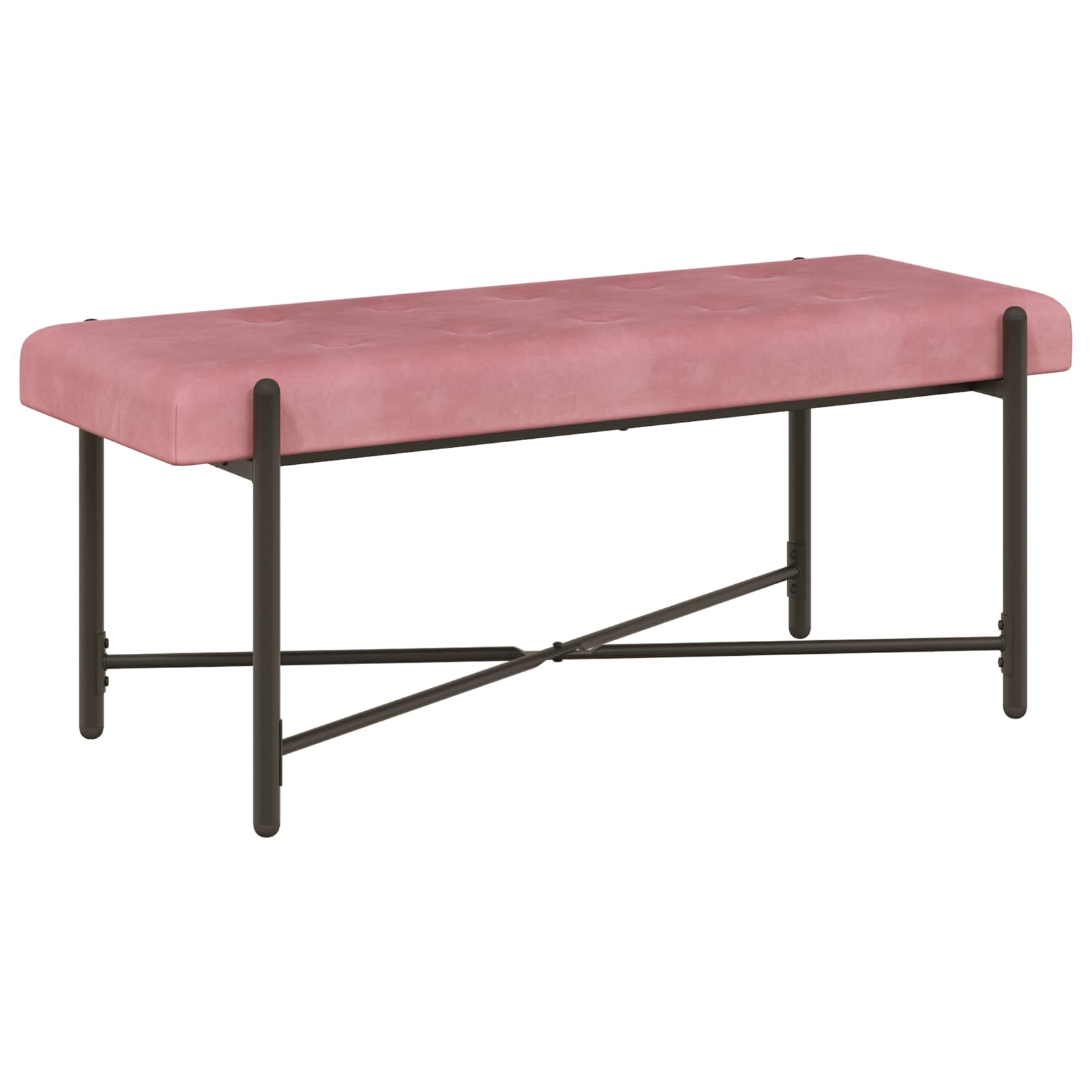 Banc capitonné à boutons avec coussins Rose 110 x 40 x 46 cm - XIOS