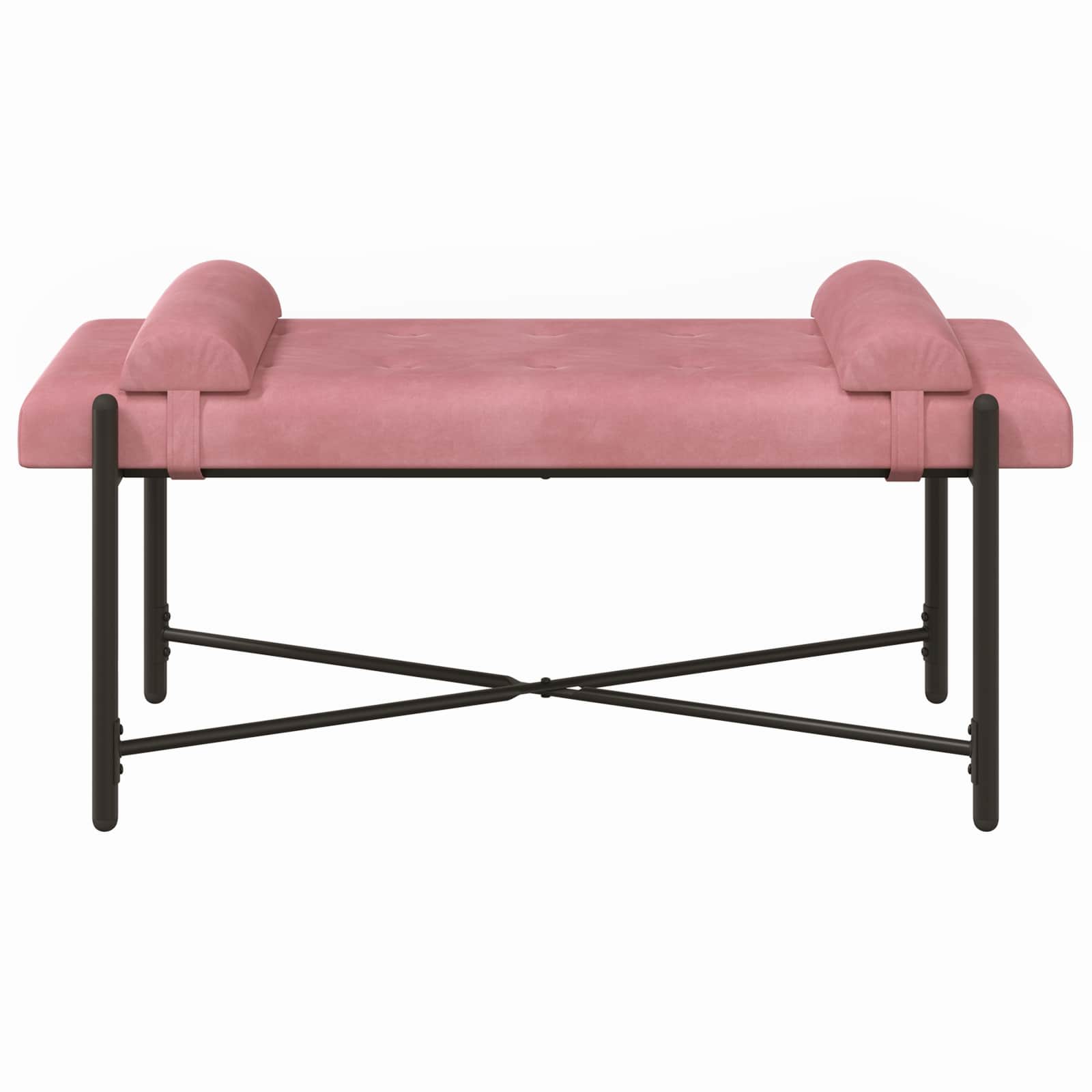 Banc capitonné à boutons avec coussins Rose 110 x 40 x 46 cm - XIOS