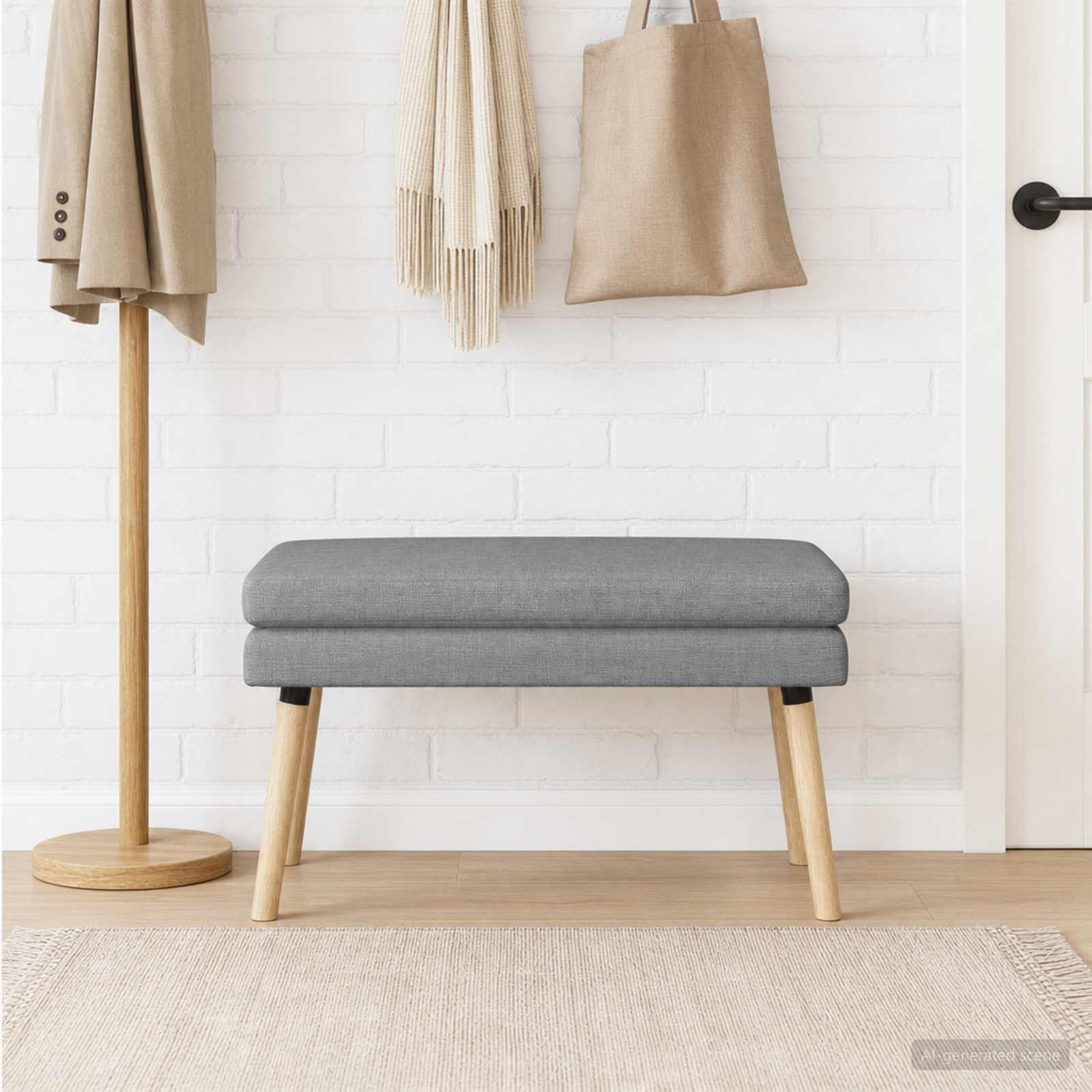 Banc à double couche Gris clair 80 x 40 x 47 cm Tissu - XIOS