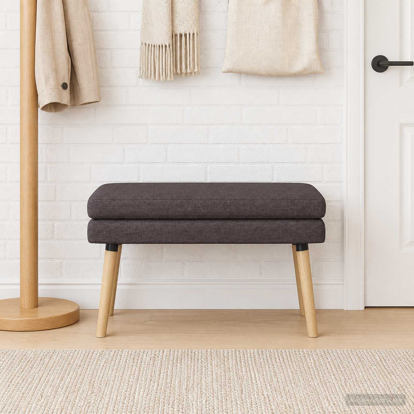 Banc à double couche Marron foncé 80 x 40 x 47 cm Tissu - XIOS