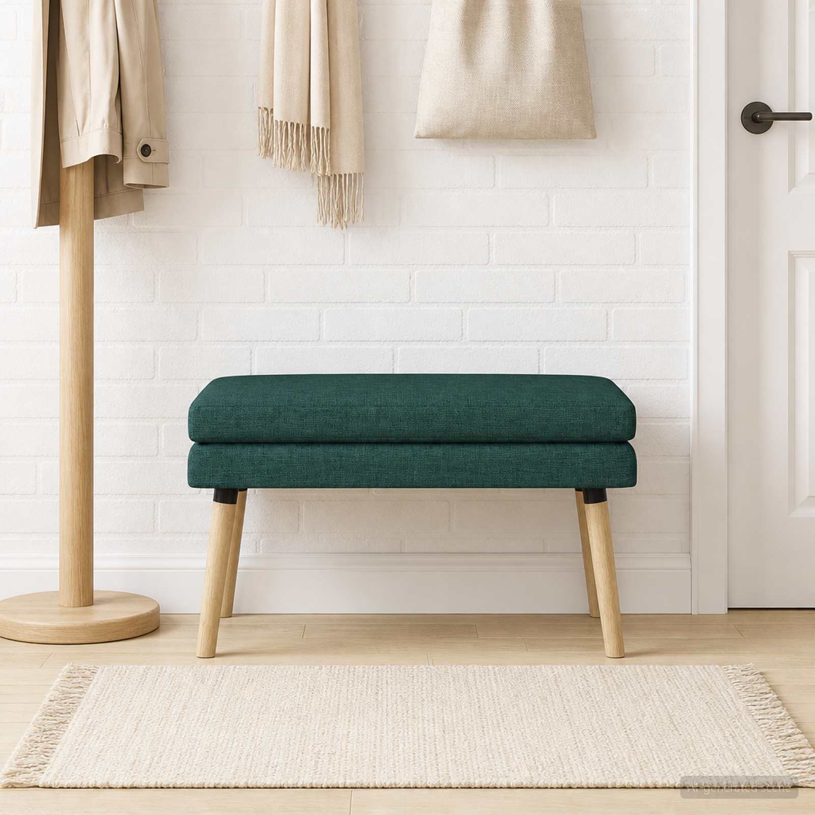 Banc à double couche Vert foncé 80 x 40 x 47 cm Tissu - XIOS