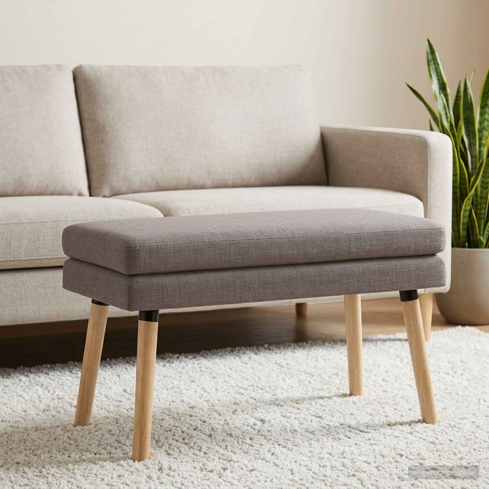 Banc à double couche Taupe 80 x 40 x 47 cm Tissu - XIOS