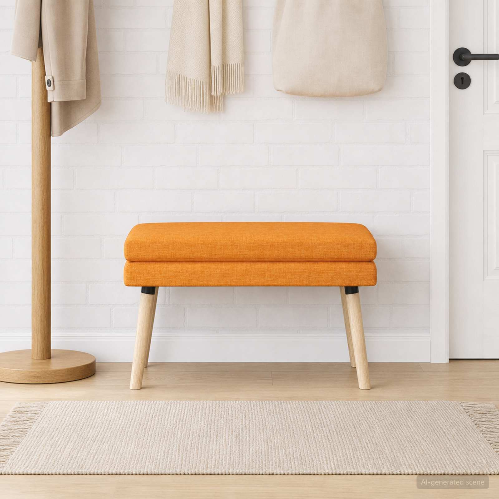 Banc à double couche Jaune foncé 80 x 40 x 47 cm Tissu - XIOS