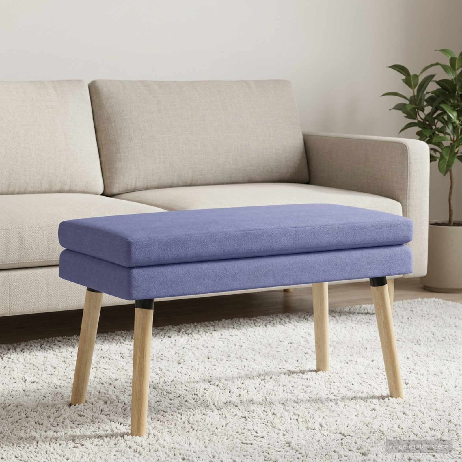 Banc à double couche Bleu denim 80 x 40 x 47 cm Tissu - XIOS