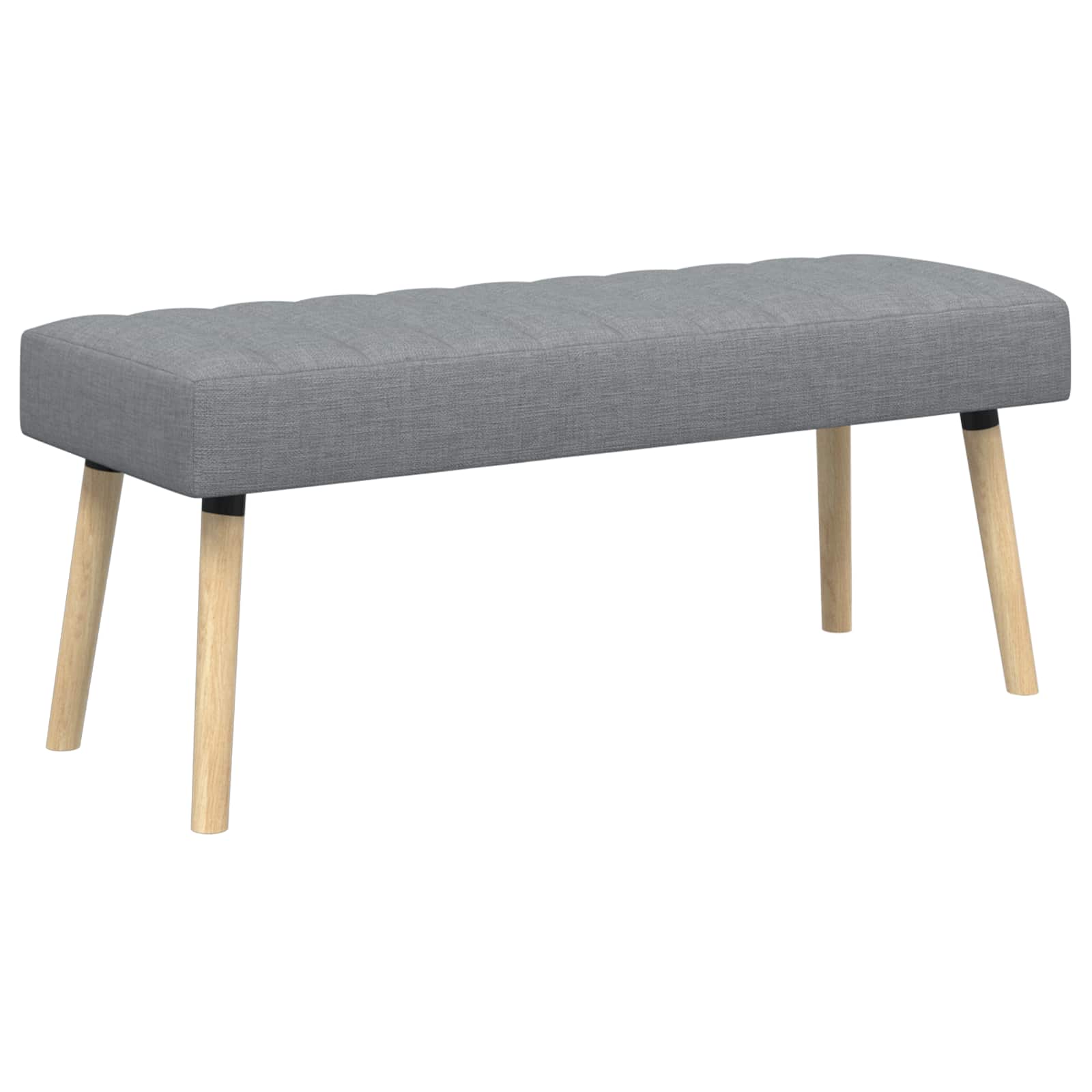 Banc capitonné canal Gris clair 110 x 40 x 46 cm Tissu - XIOS