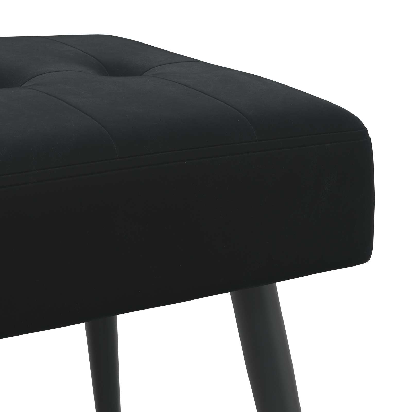 Banc avec capitonnage bouton Noir 110 x 40 x 46 cm Velours - XIOS
