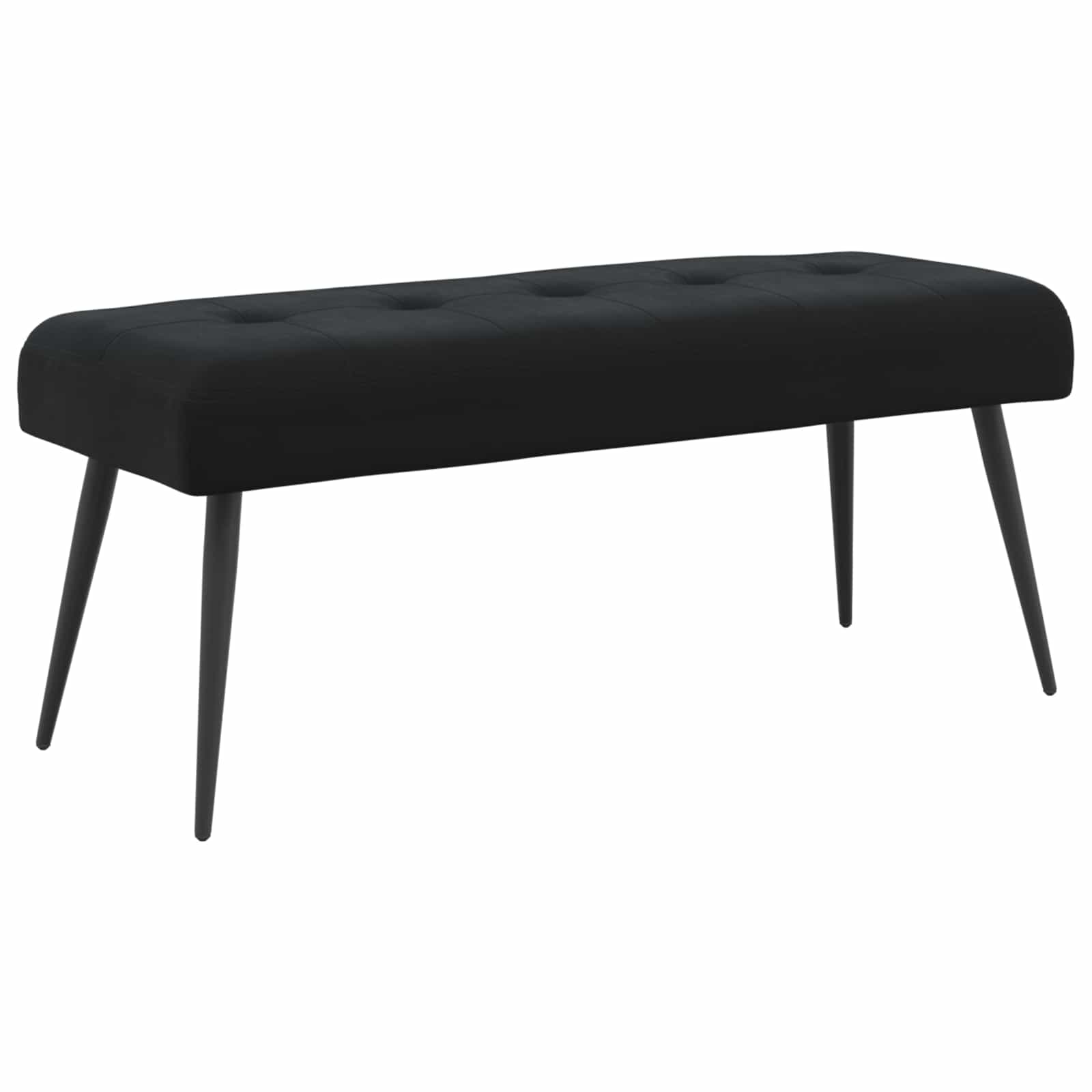 Banc avec capitonnage bouton Noir 110 x 40 x 46 cm Velours - XIOS
