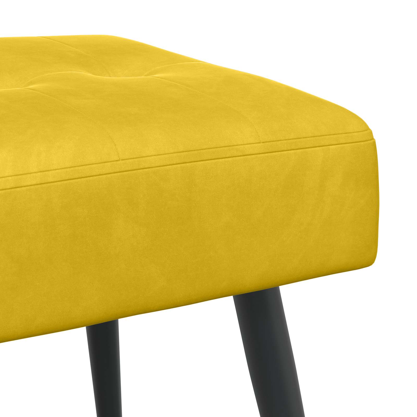 Banc avec capitonnage bouton Jaune 110 x 40 x 46 cm Velours - XIOS