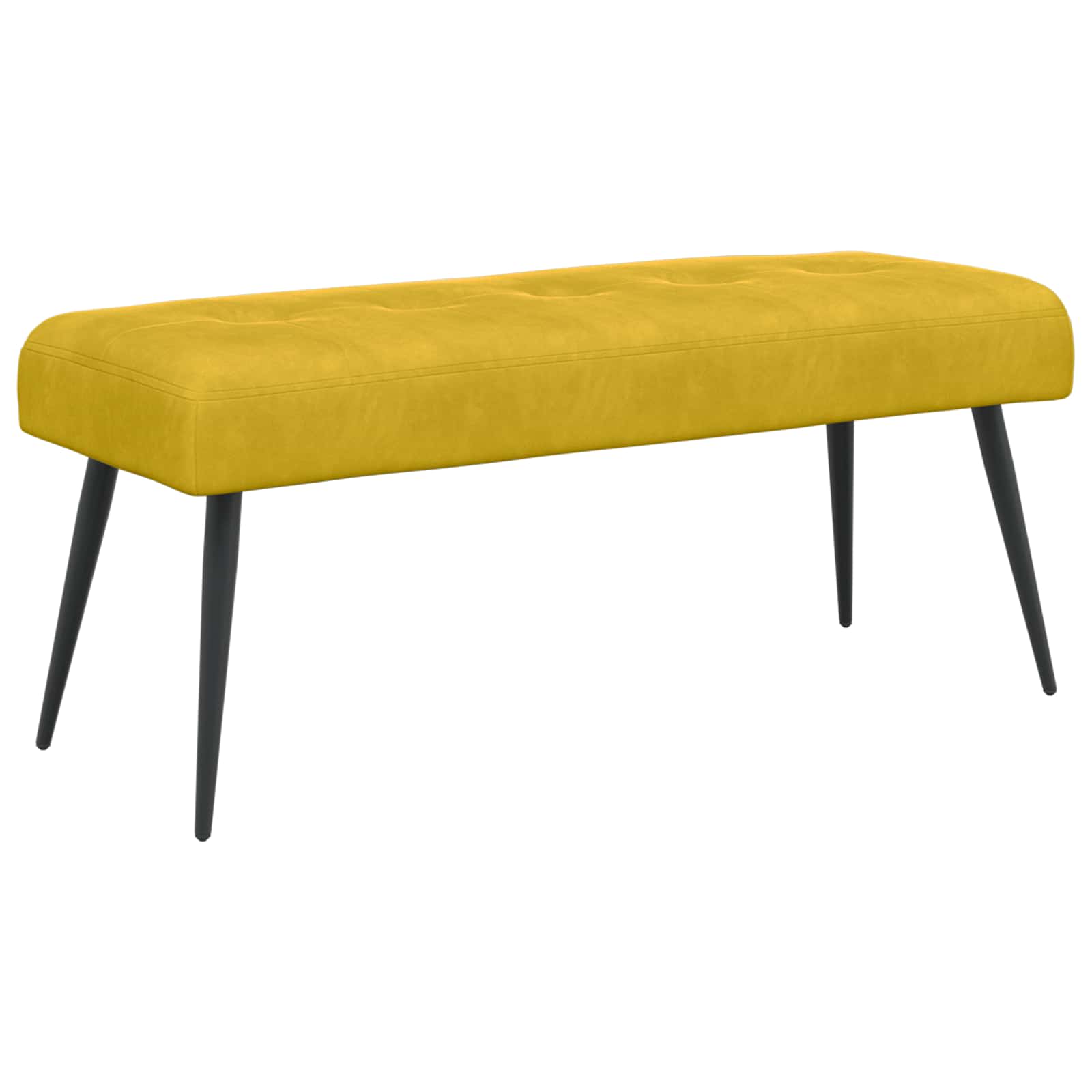 Banc avec capitonnage bouton Jaune 110 x 40 x 46 cm Velours - XIOS